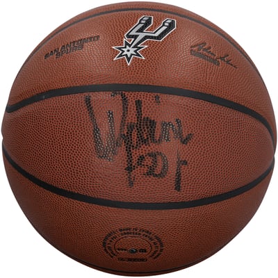 David Robinson San Antonio Spurs Autographed Fanatics Authentic Wilson Team Alliance Basketball