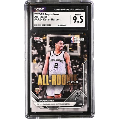 Dylan Harper San Antonio Spurs 2025-26 Topps Now 2025-26 KIA NBA All-Rookie First Team Selection #AR04 CGC Authenticated MINT+ 9.5 Rookie Card