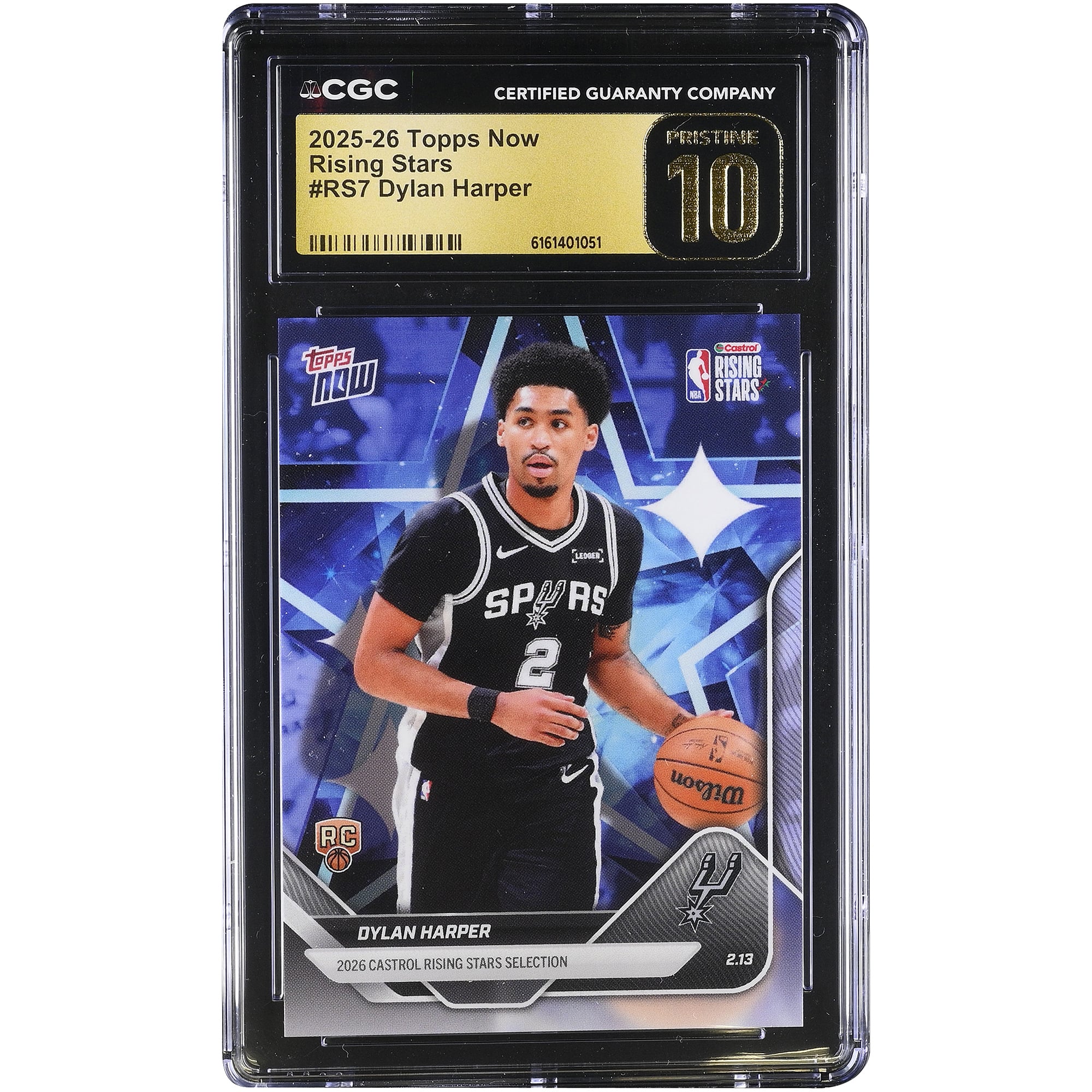 Dylan Harper San Antonio Spurs 2025-26 Topps Now Rising Stars #RS7 CGC Authenticated PRISTINE 10 Rookie Card