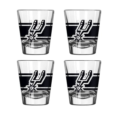 San Antonio Spurs Logo Brands Four-Piece Stripe Shot Glass Set