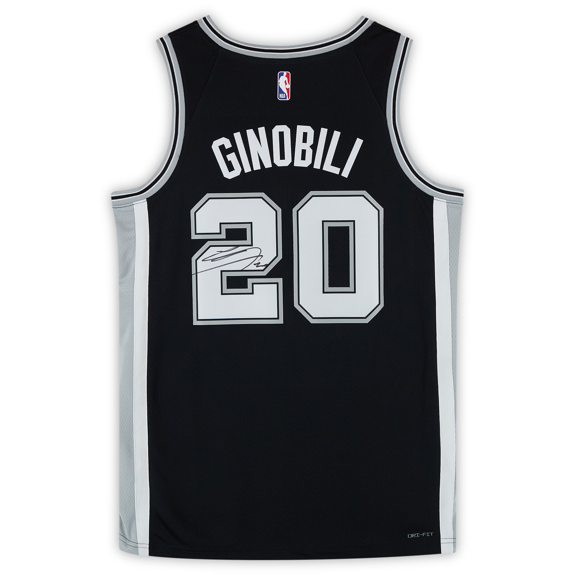 Manu Ginobili San Antonio Spurs Autographed Black Nike Icon Edition Swingman Jersey