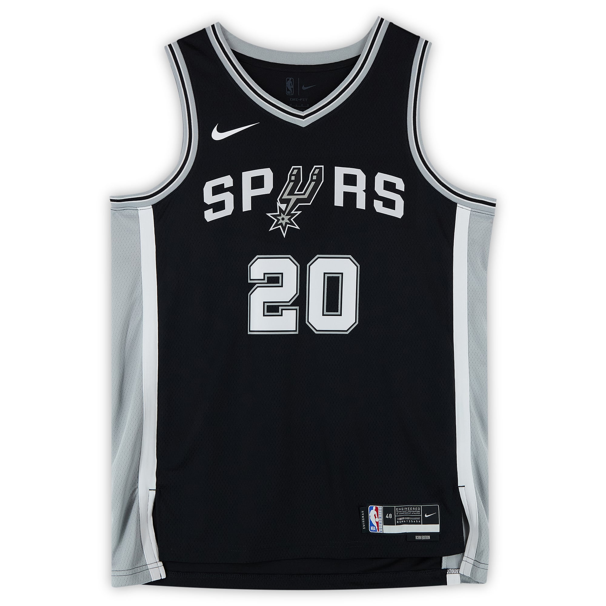Manu Ginobili San Antonio Spurs Autographed Black Nike Icon Edition Swingman Jersey