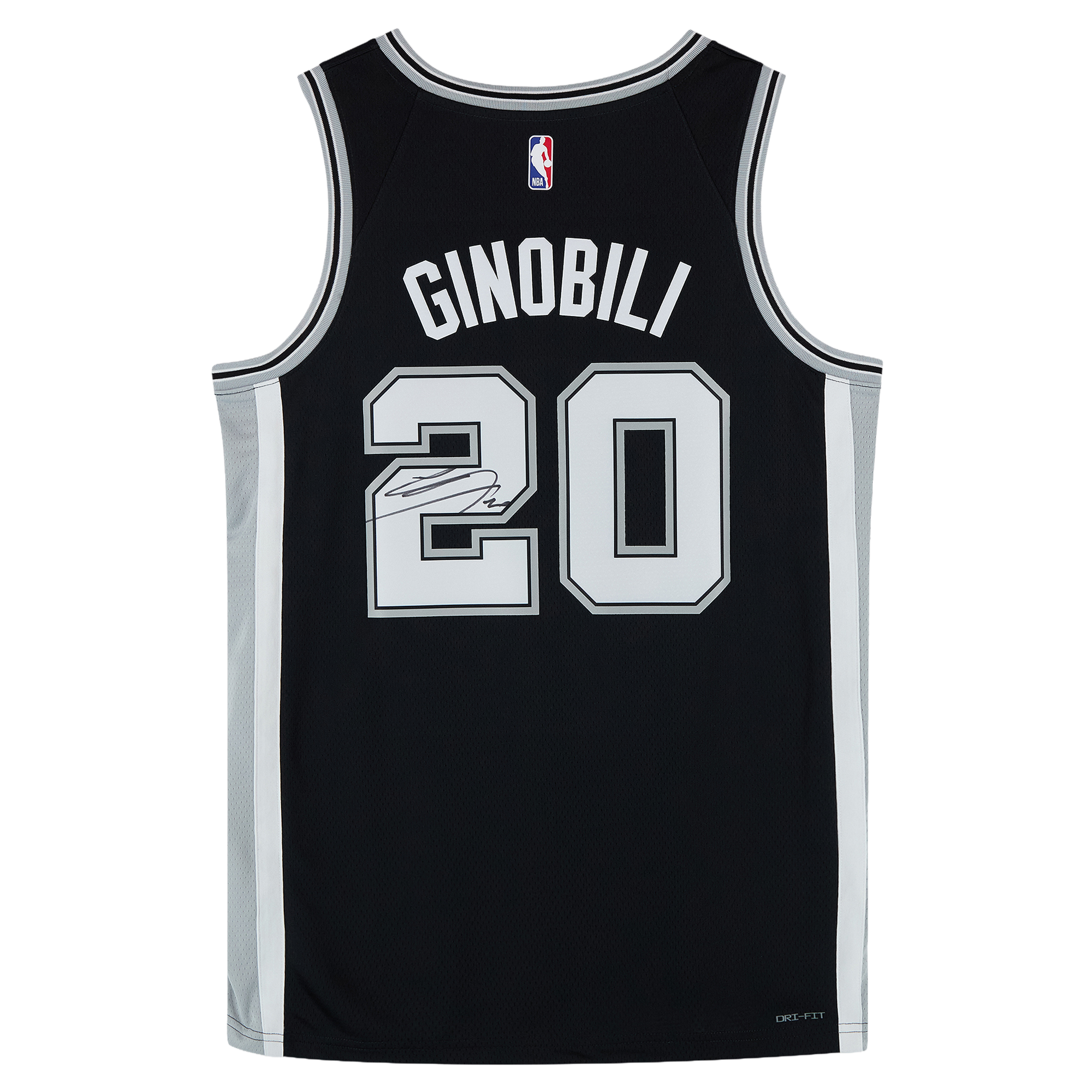 Manu Ginobili San Antonio Spurs Autographed Black Nike Icon Edition Swingman Jersey