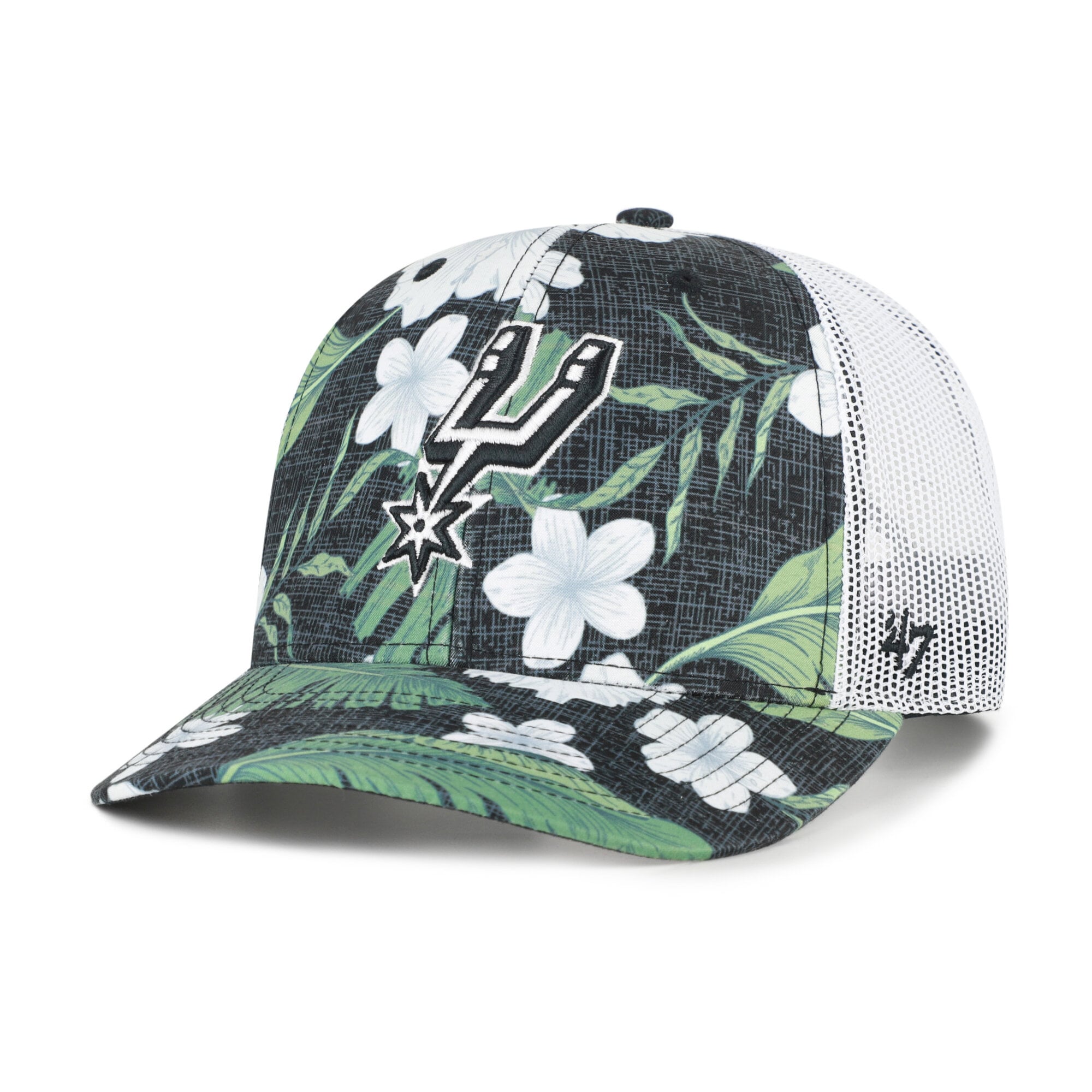 Men's San Antonio Spurs '47 Black Beach Side Trucker Adjustable Hat