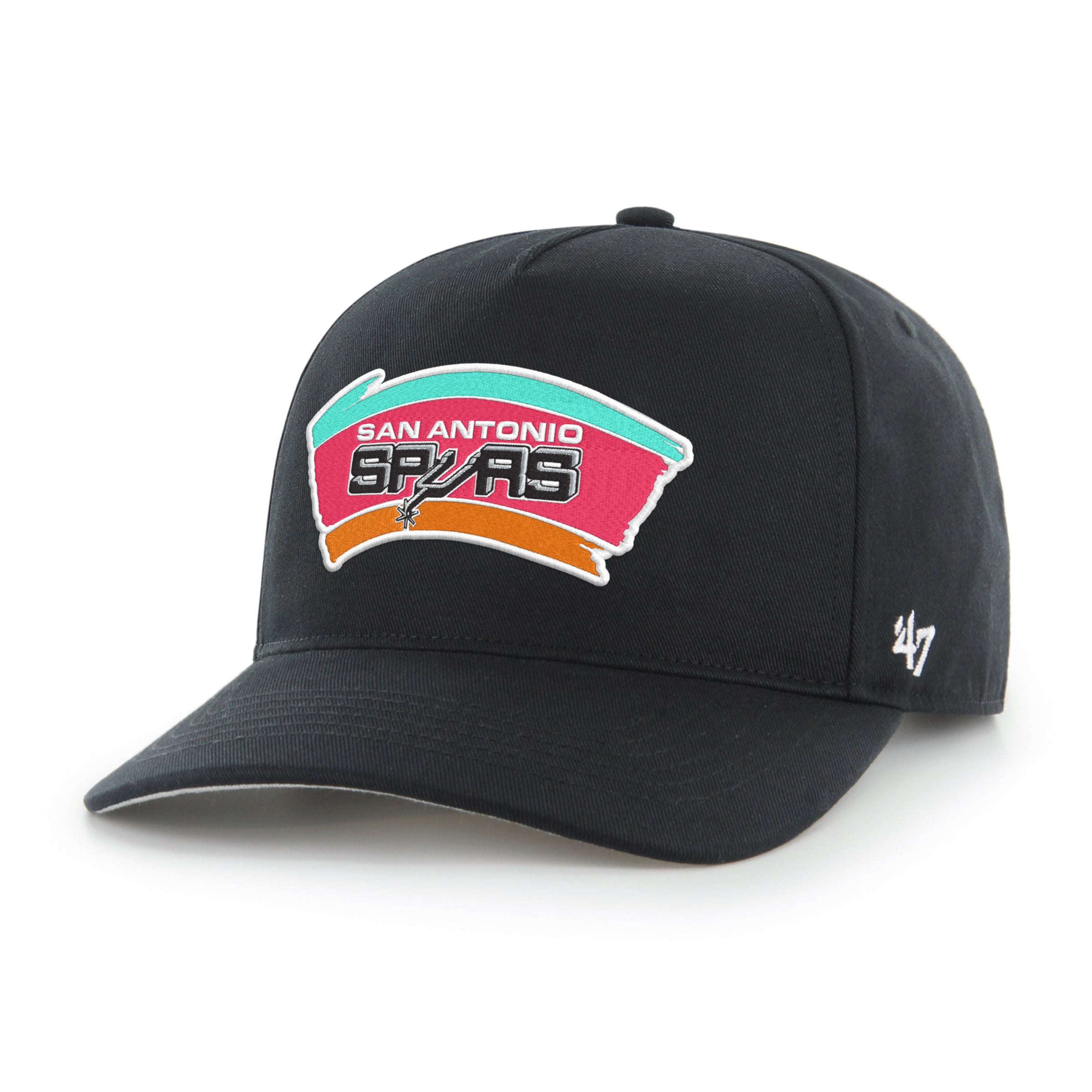Men's '47 Black San Antonio Spurs Hardwood Classics Hitch Adjustable Hat