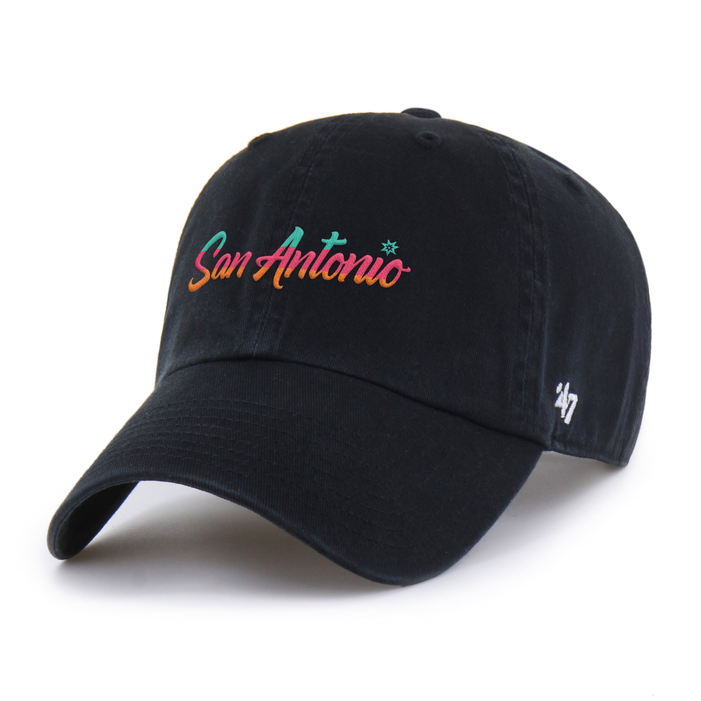 Men's San Antonio Spurs '47 Black Region Clean Up Adjustable Hat