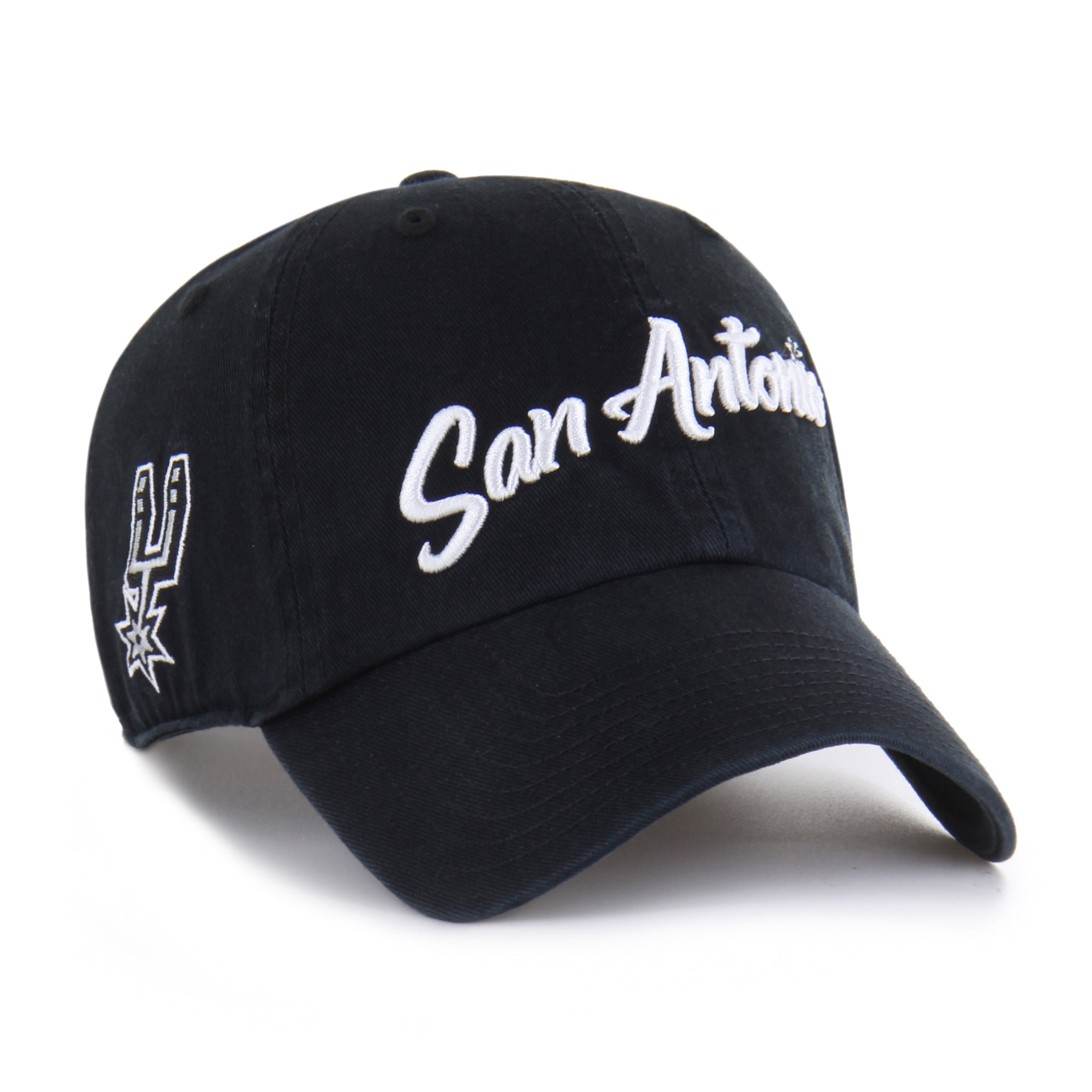 Men's '47 Black San Antonio Spurs Sure Shot Clean Up Adjustable Hat