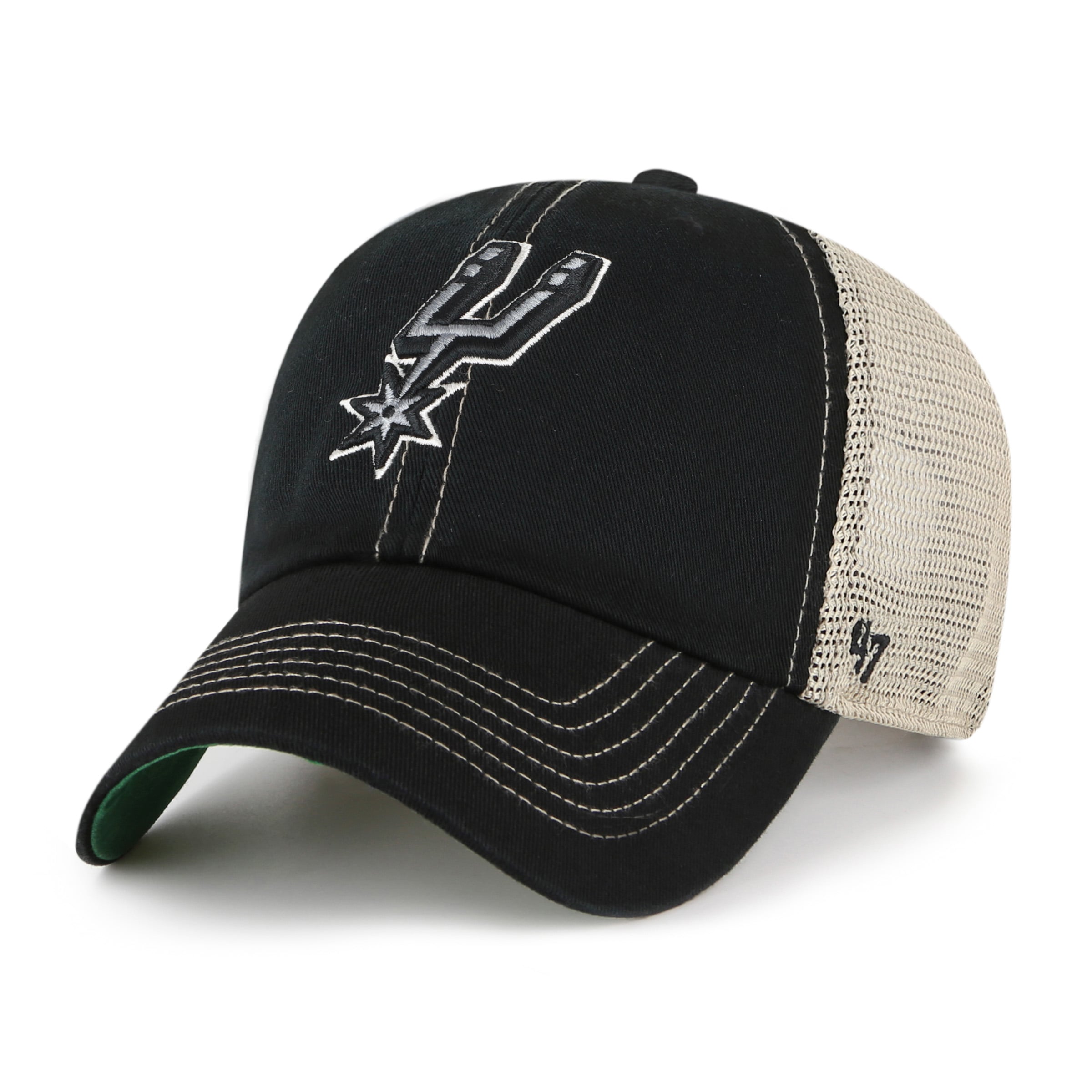 Men's '47 Black San Antonio Spurs Trawler Clean Up Trucker Adjustable Hat