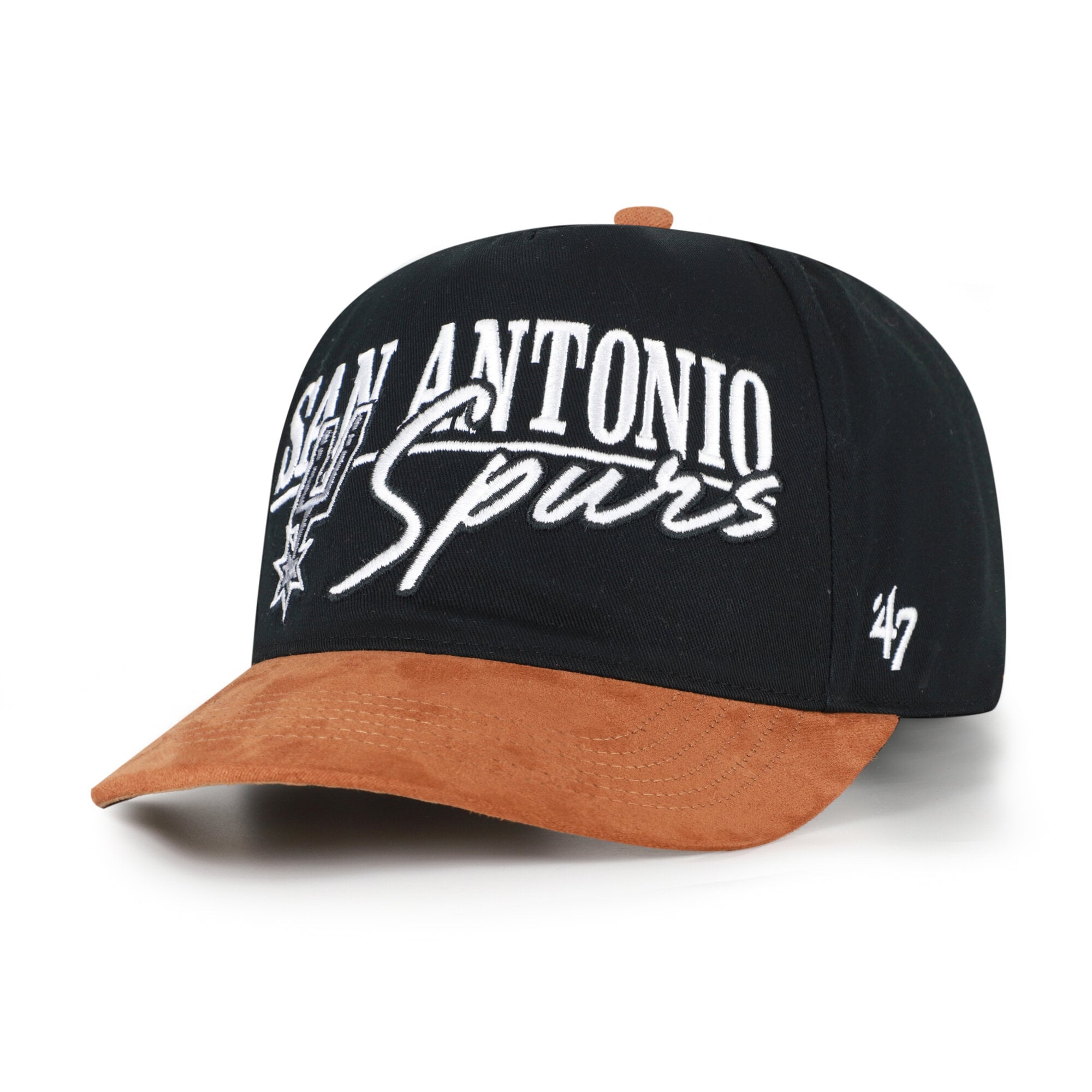 Casquette ajustable San Antonio Spurs Scribe Line Hitch noire et beige pour homme, modèle 47
