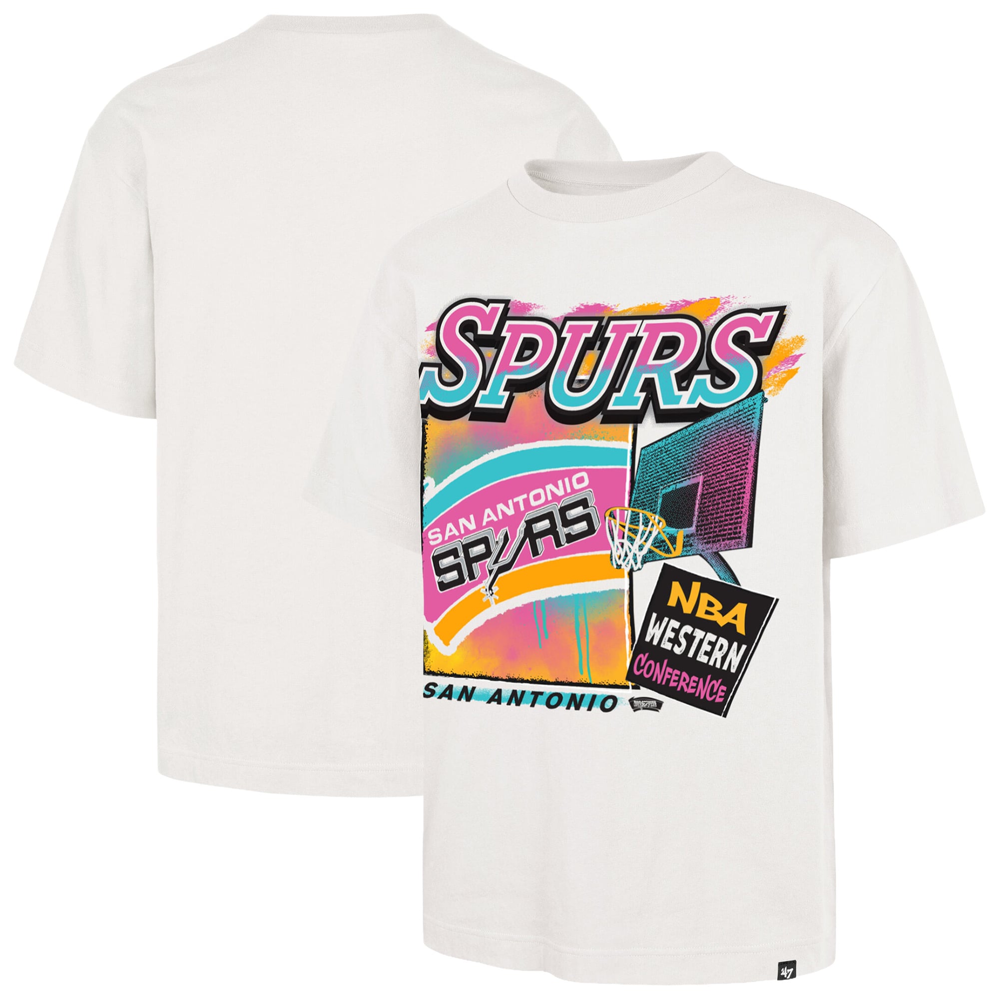 T-shirt homme '47 Cream San Antonio Spurs City Paint Reed Foundation