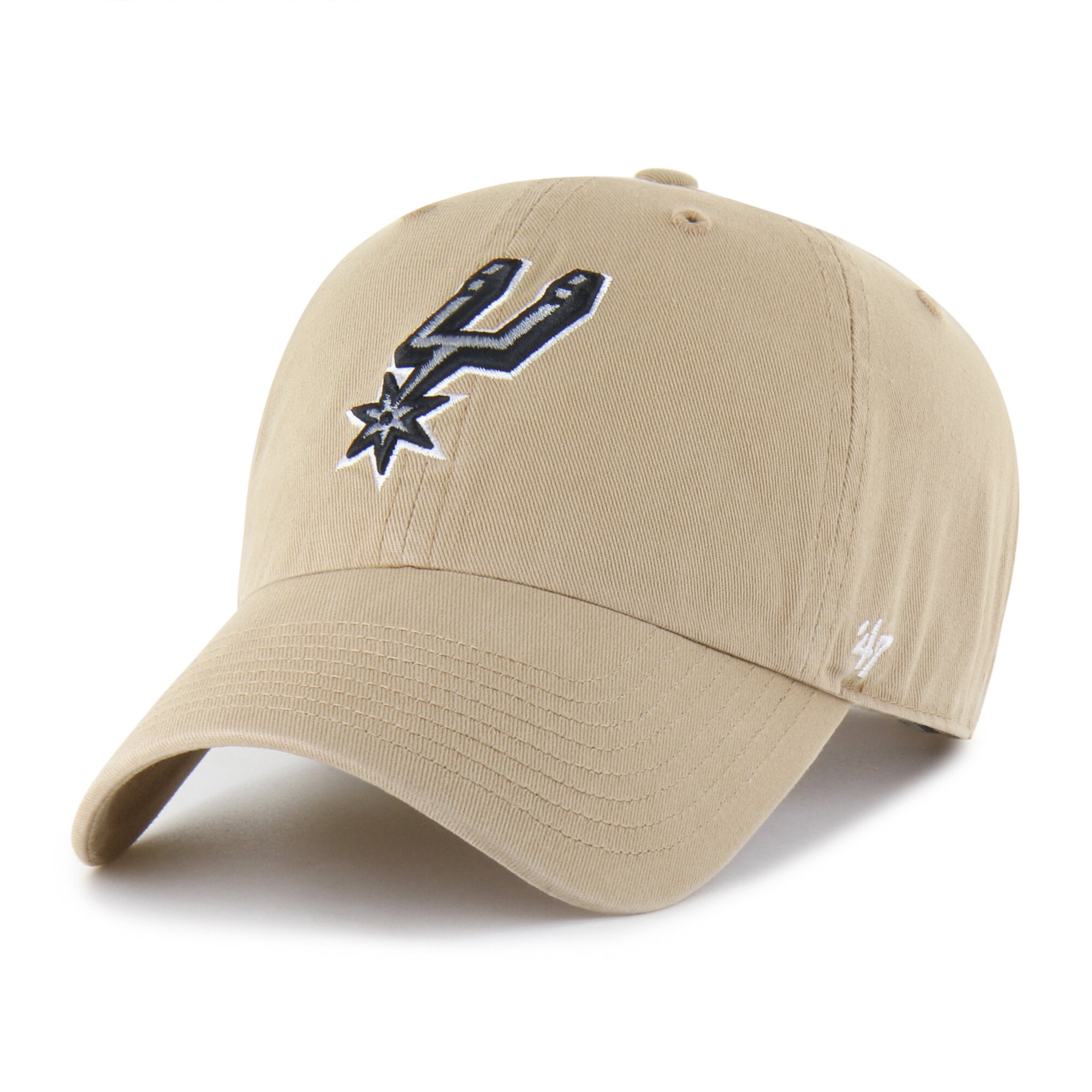 Men's '47 Khaki San Antonio Spurs Logo Clean Up Adjustable Hat
