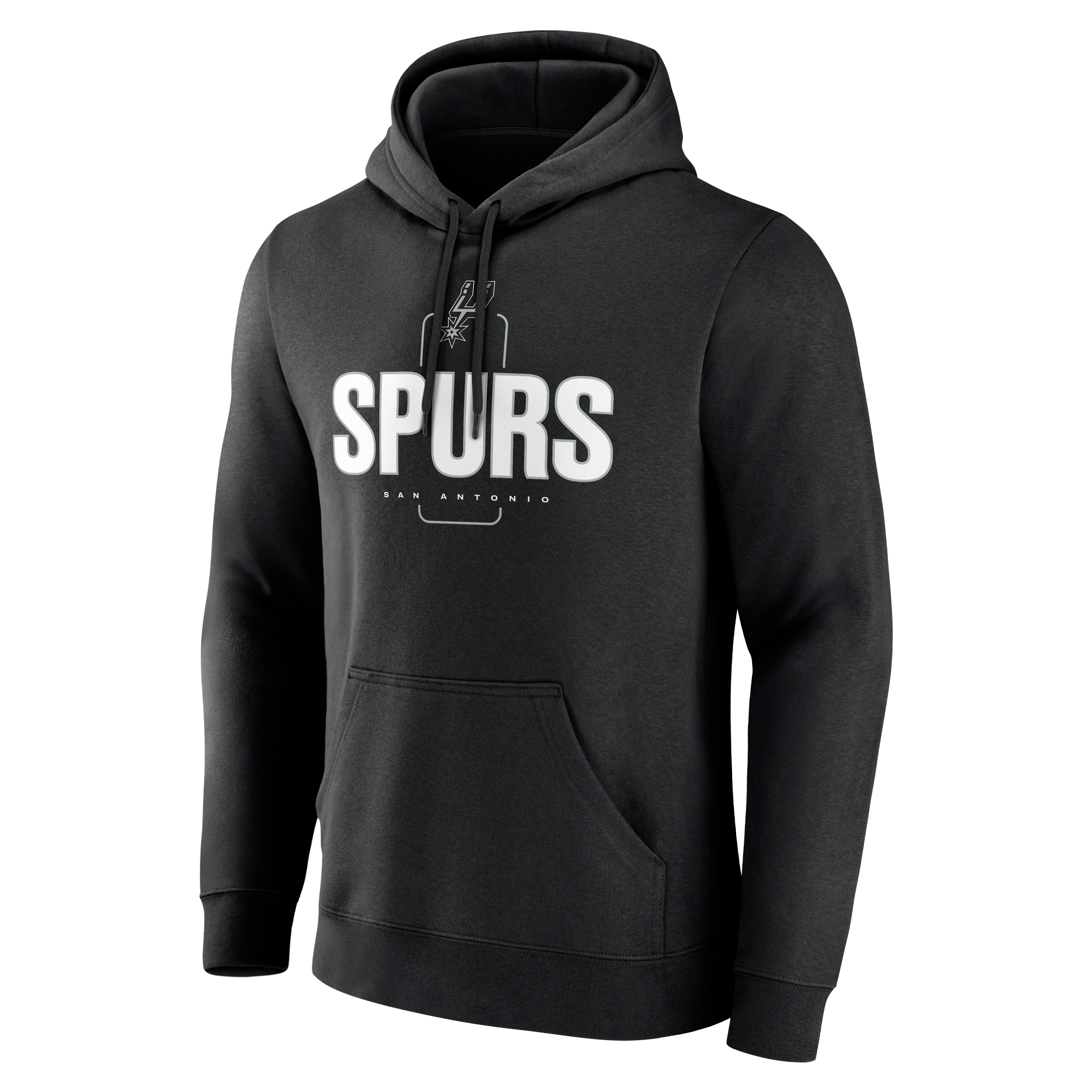 Men's Black San Antonio Spurs Center Court Personalized Name & Number Hoodie