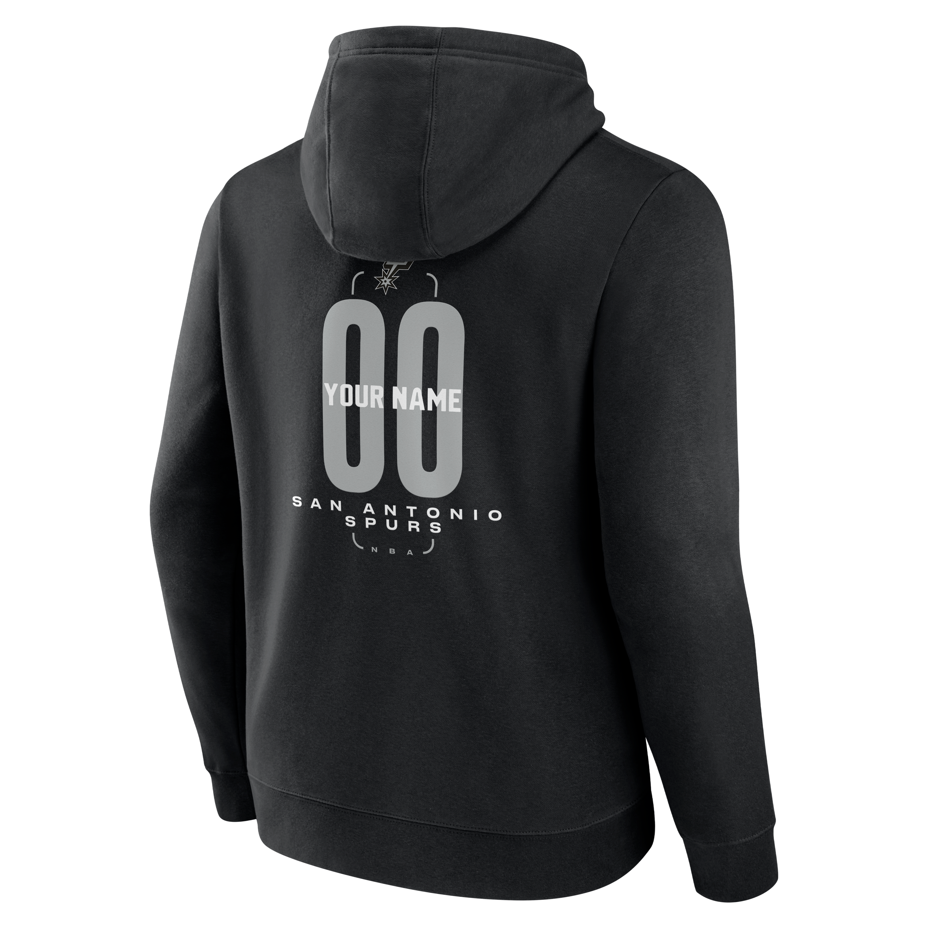 Men's Black San Antonio Spurs Center Court Personalized Name & Number Hoodie
