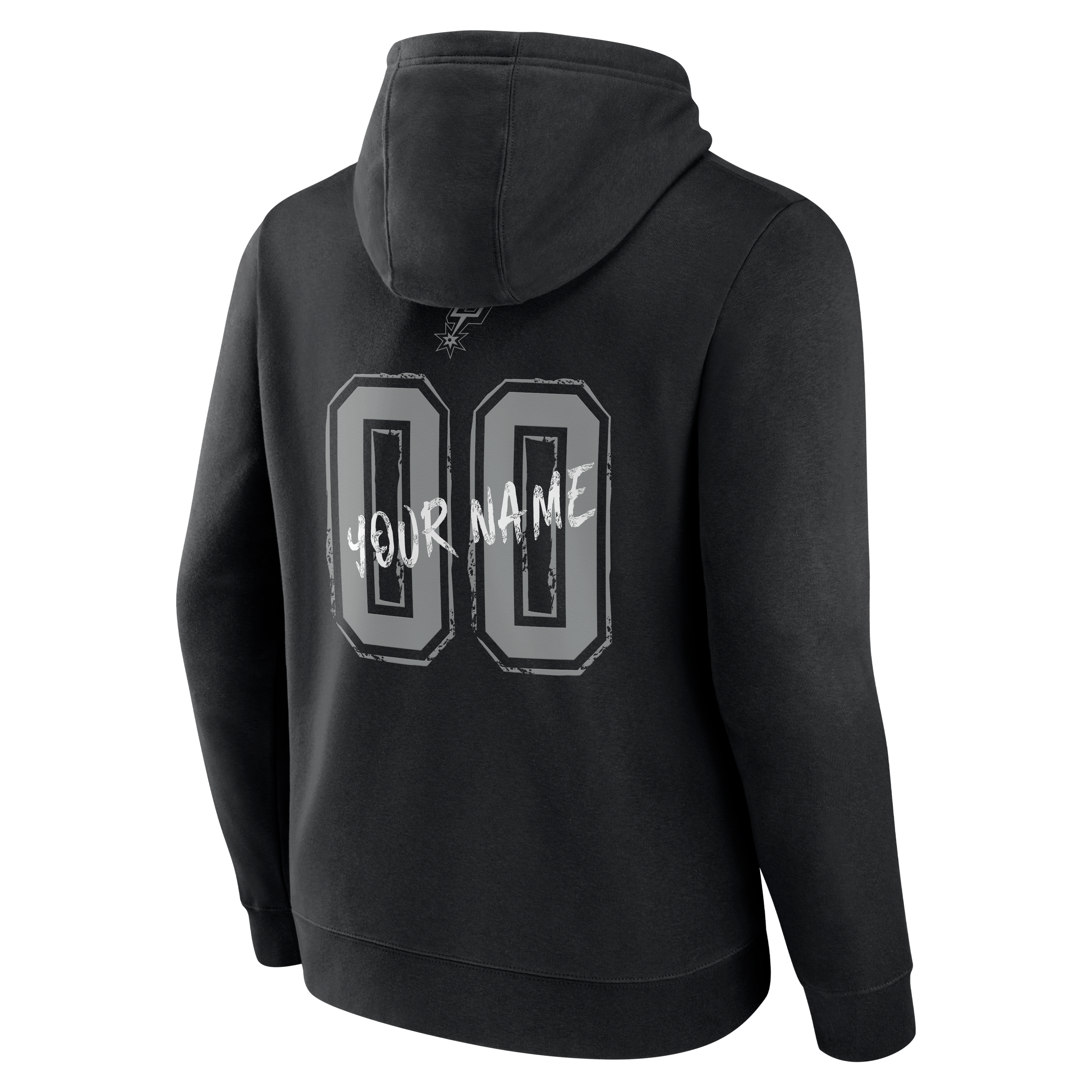 Men's Black San Antonio Spurs Hustle Personalized Name & Number Hoodie