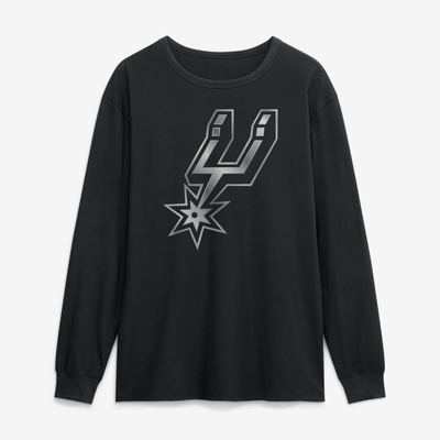 San Antonio Spurs  Metallic Mascot Long Sleeve T-Shirt - Black