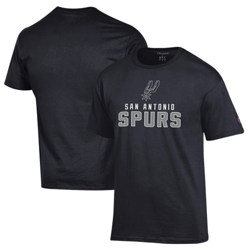 T-shirt en coton noir Champion San Antonio Spurs pour homme