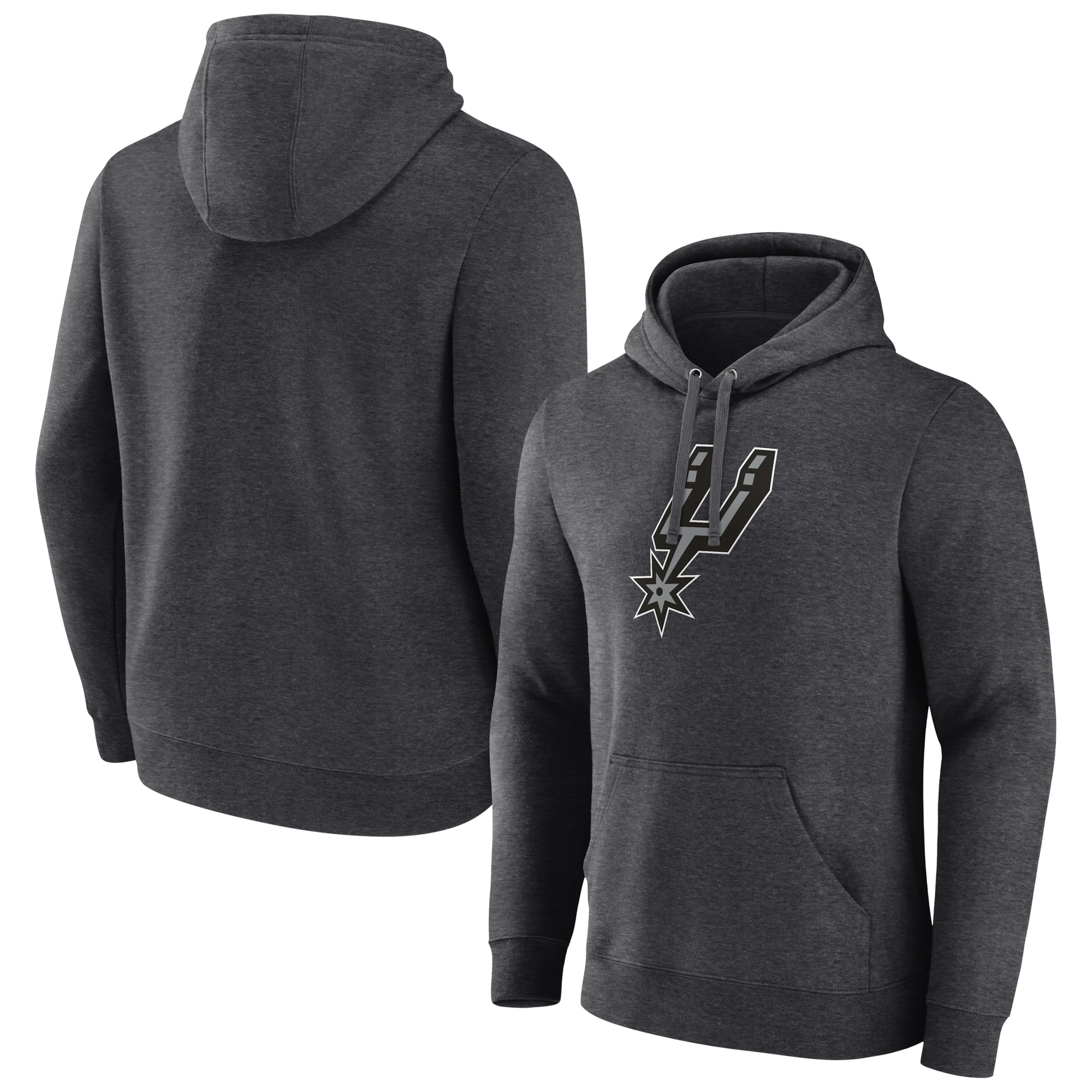 Men's Charcoal San Antonio Spurs Primary Logo Hoodie
