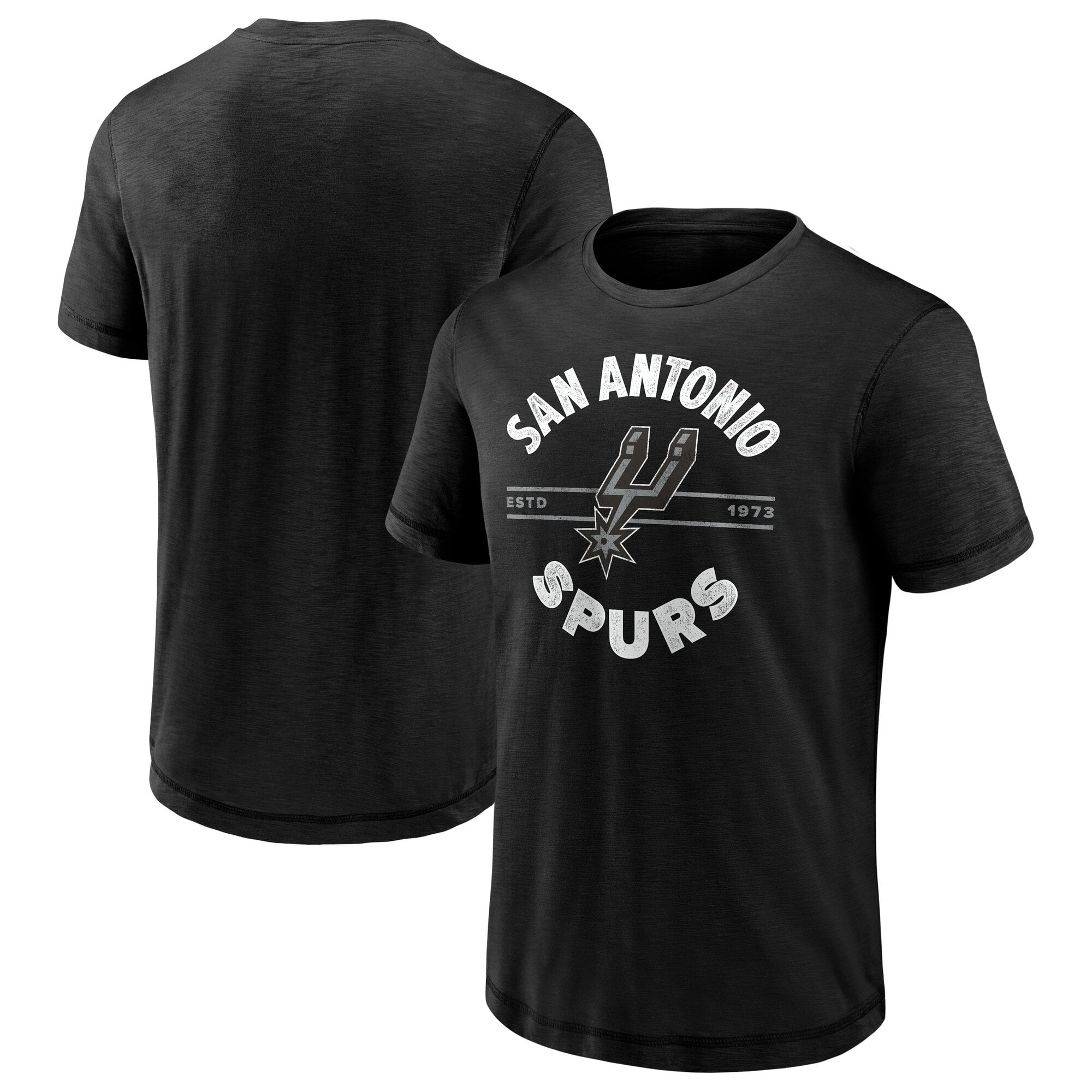 T-shirt Fanatics noir San Antonio Spurs Established Slub pour homme