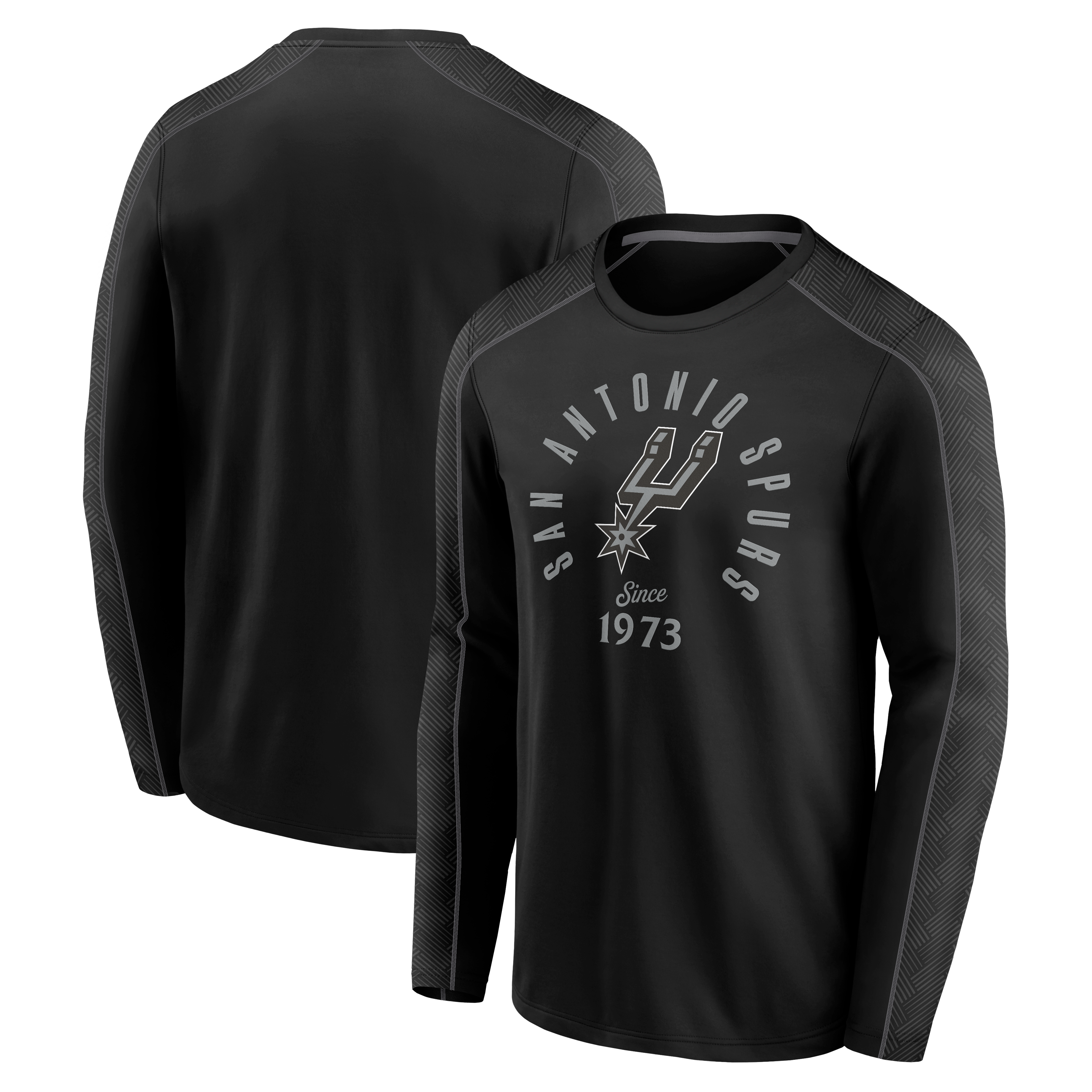 Men's Fanatics Black San Antonio Spurs Fast Assist Fundamentals Raglan Long Sleeve T-Shirt