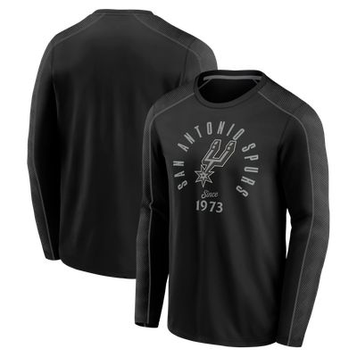 San Antonio Spurs Fanatics Fast Assist Fundamentals Raglan Long Sleeve T-Shirt - Black