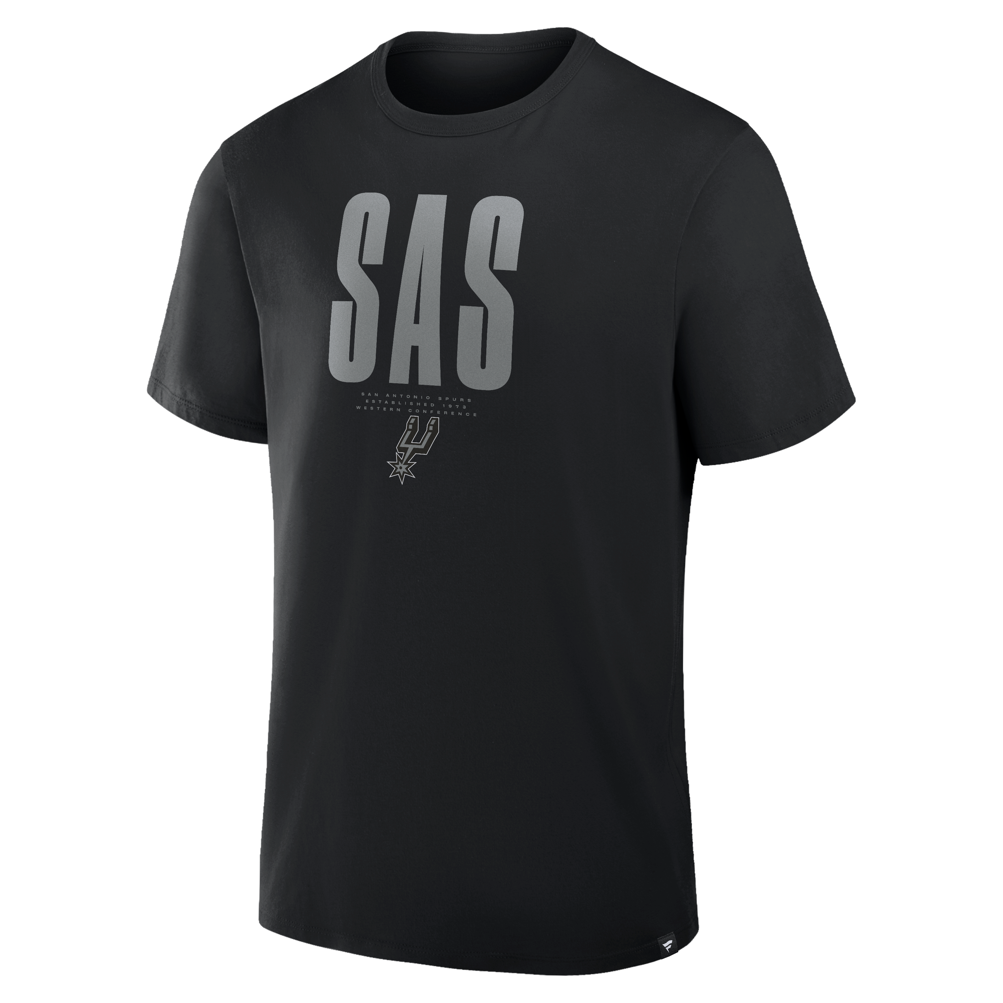 T-shirt Fanatics Black San Antonio Spurs pour homme, en parfait état.
