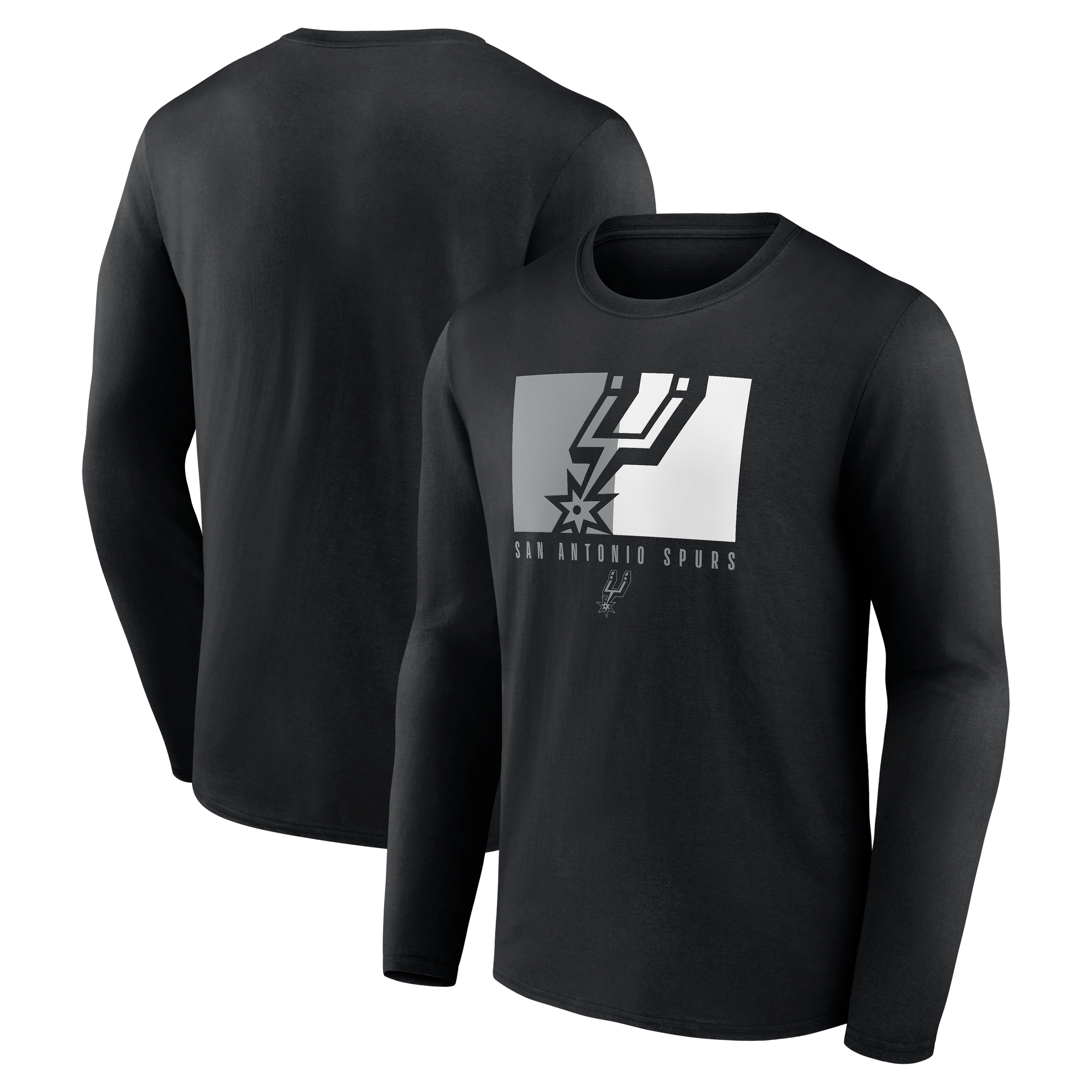 Men's Fanatics  Black San Antonio Spurs Primary Logo Long Sleeve T-Shirt