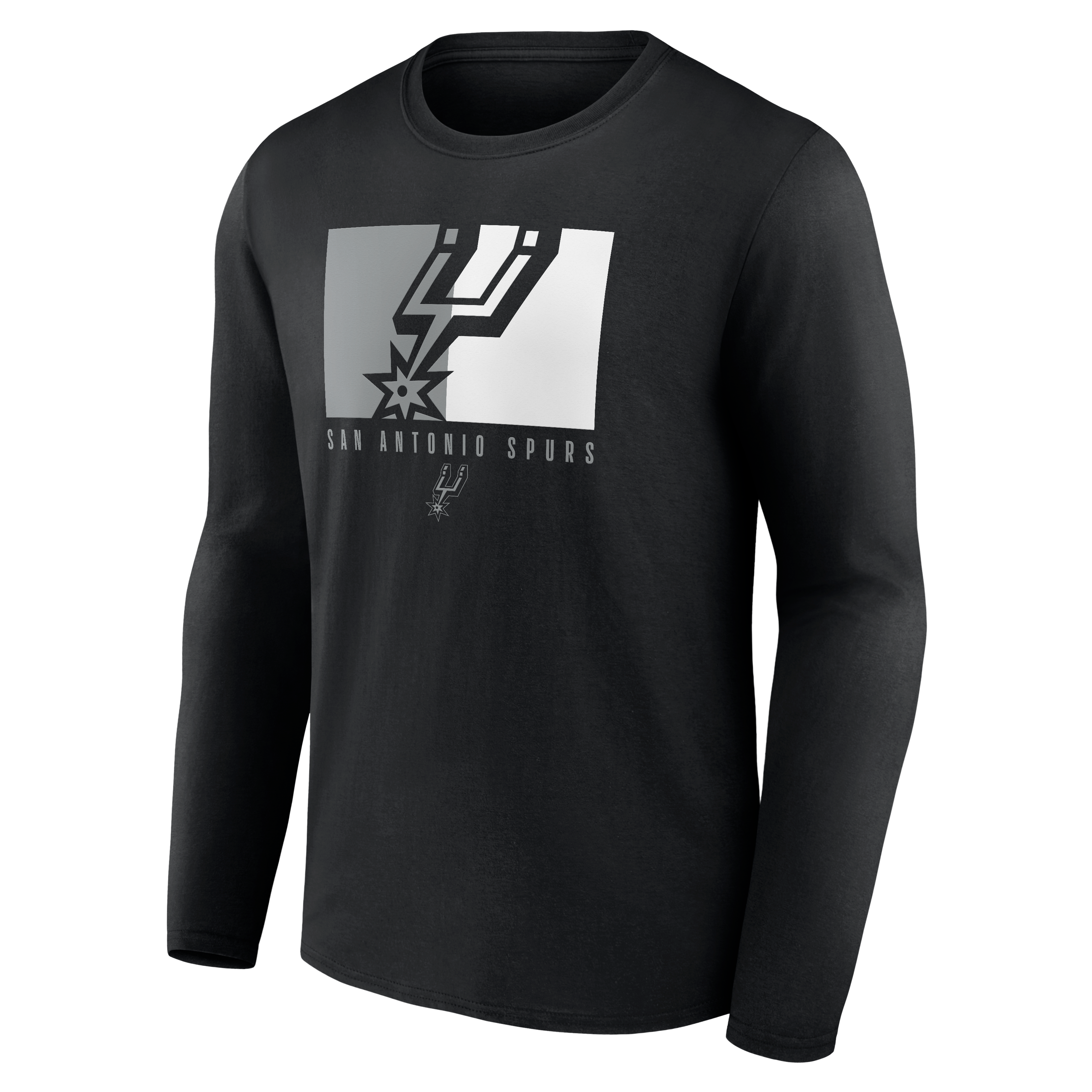 Men's Fanatics  Black San Antonio Spurs Primary Logo Long Sleeve T-Shirt