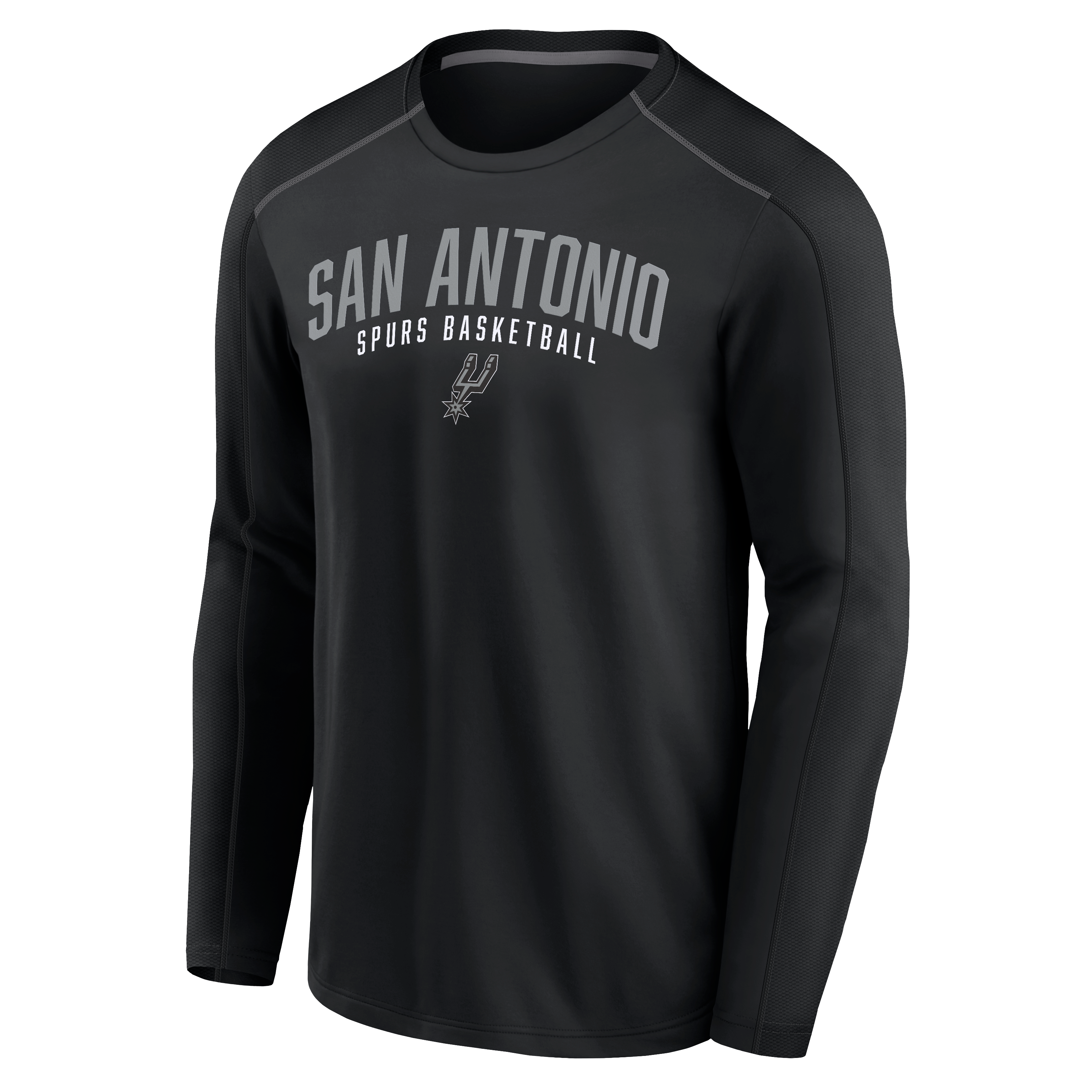 Men's Fanatics Black San Antonio Spurs Shooters Roll Fundamentals Raglan Long Sleeve T-Shirt