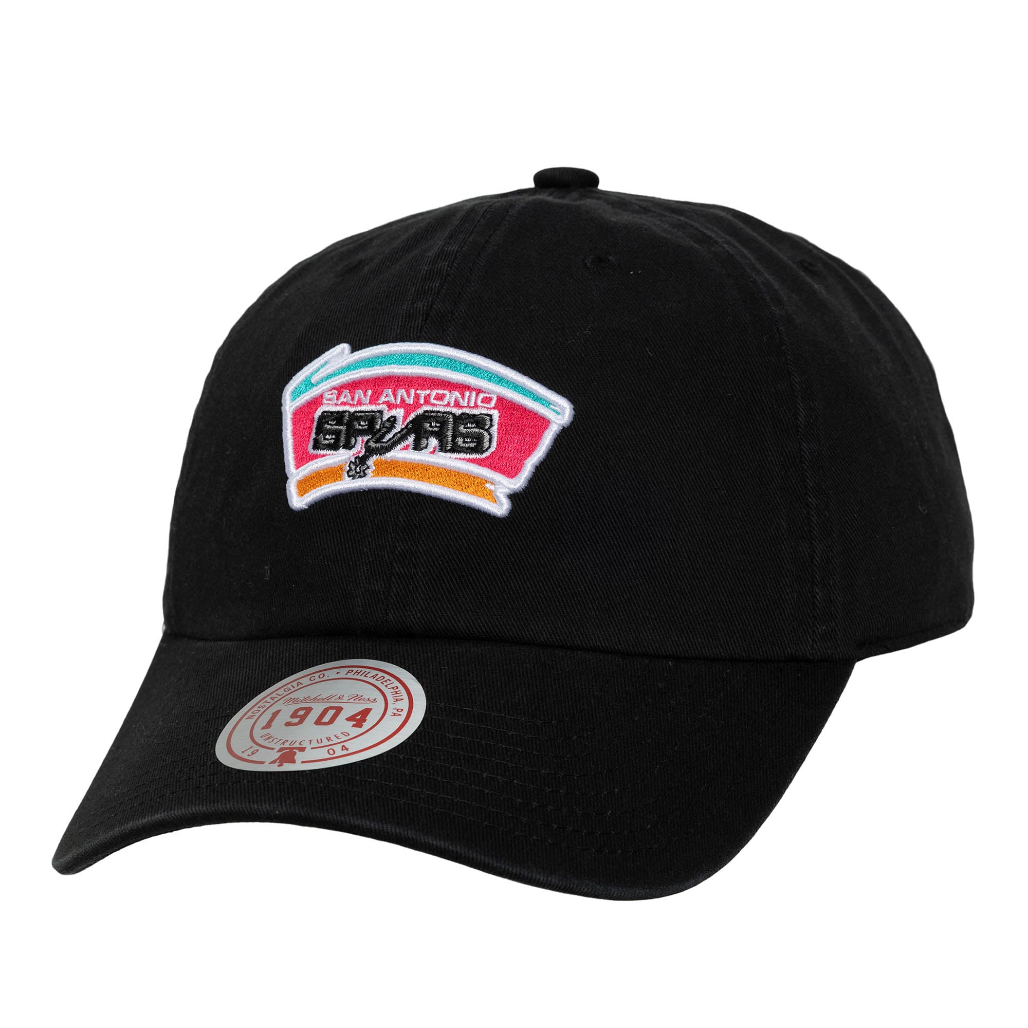Casquette ajustable Mitchell & Ness noire San Antonio Spurs Hardwood Classics 1904 pour homme