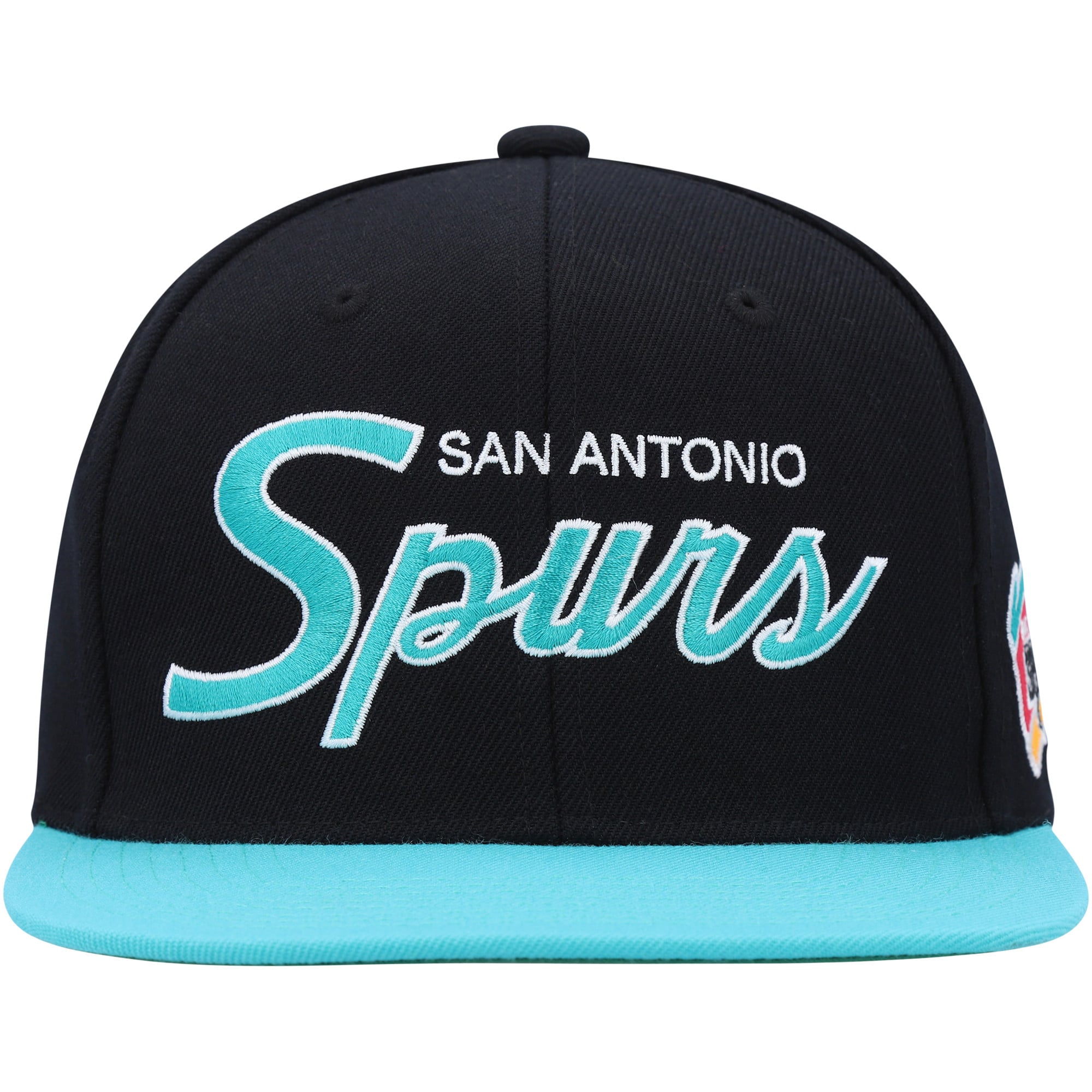 Casquette pour homme Mitchell & Ness San Antonio Spurs Hardwood Classics MVP Team Script 2.0 Snapback noire