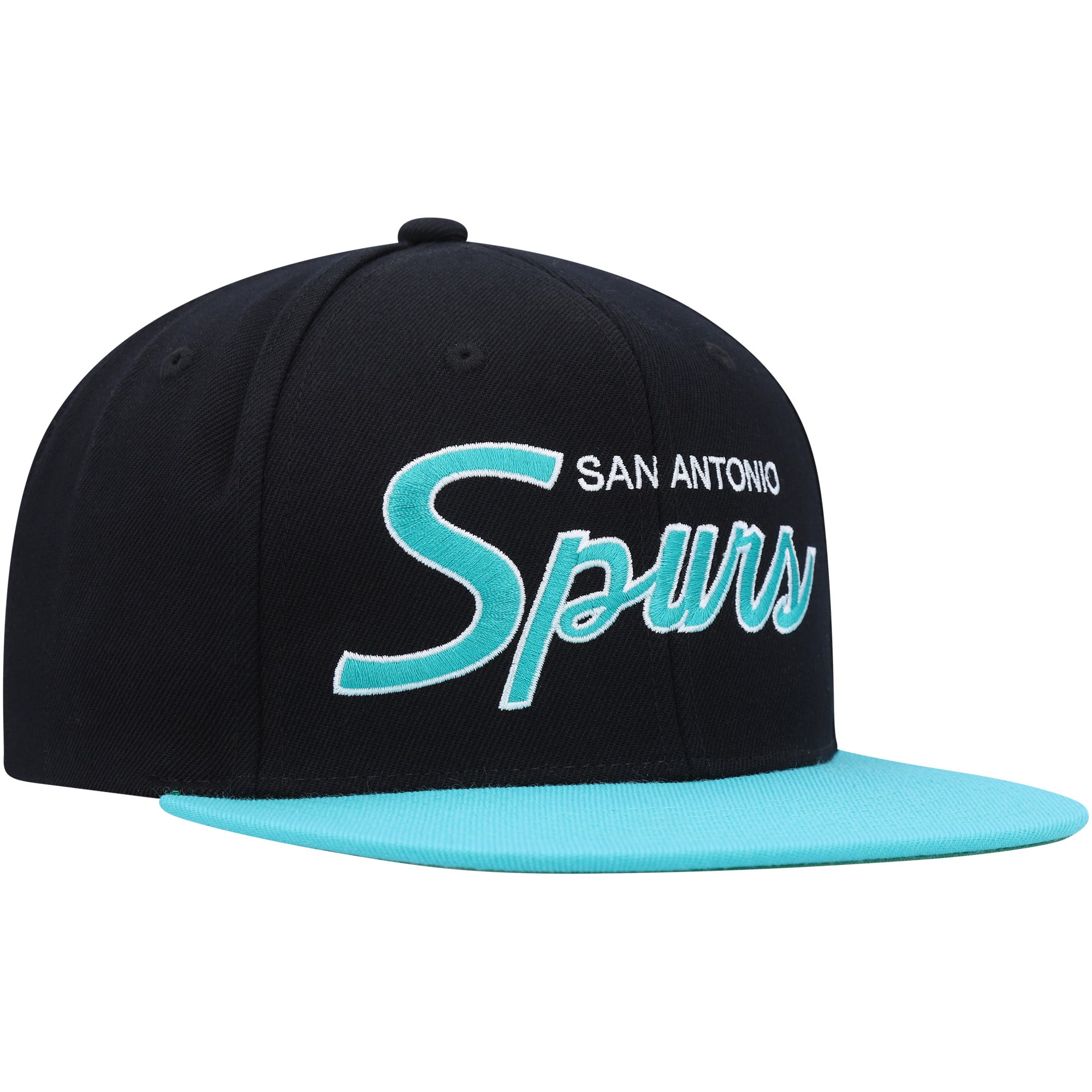 Casquette pour homme Mitchell & Ness San Antonio Spurs Hardwood Classics MVP Team Script 2.0 Snapback noire