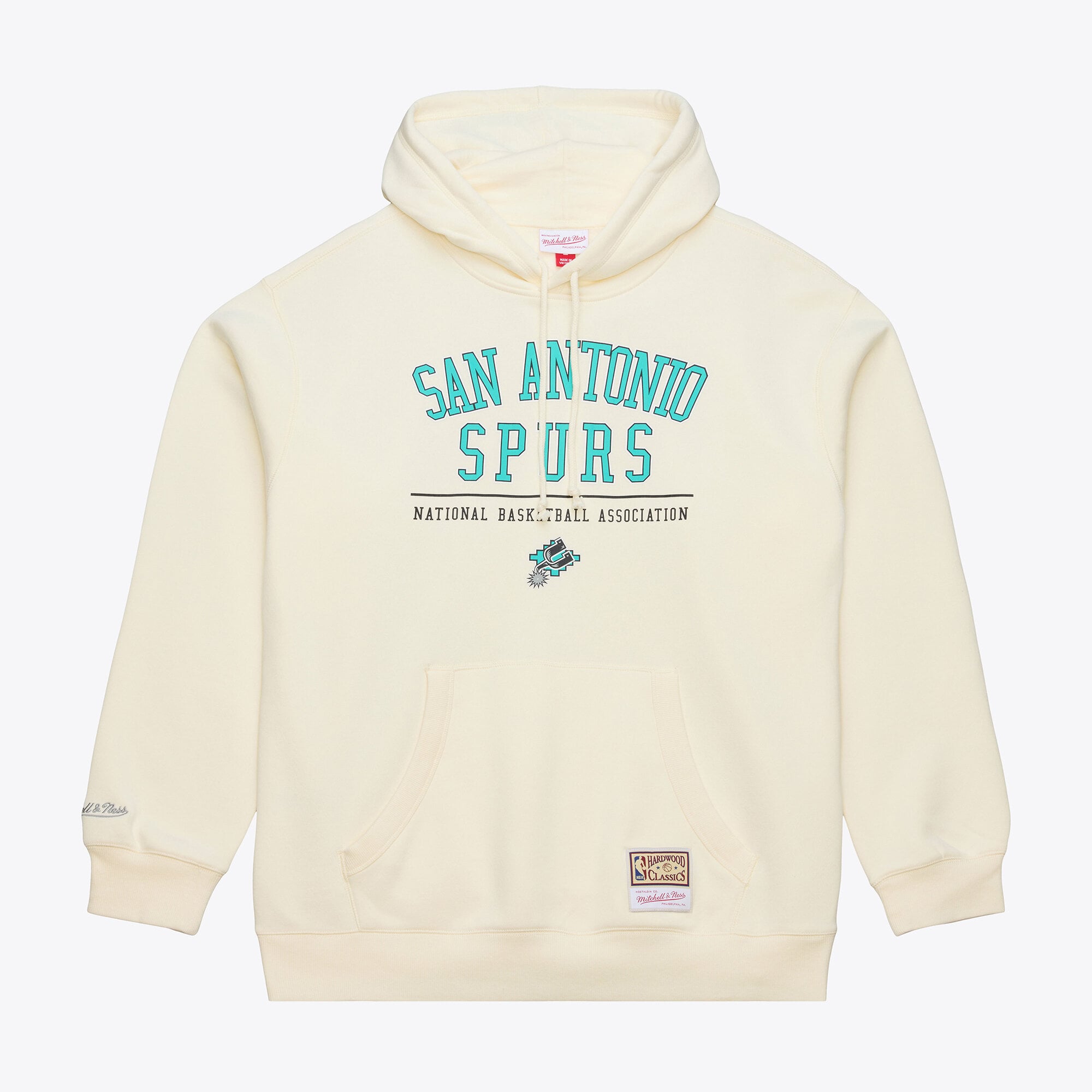 Men's Mitchell & Ness Cream San Antonio Spurs Walk-Off Fleece Hoodie