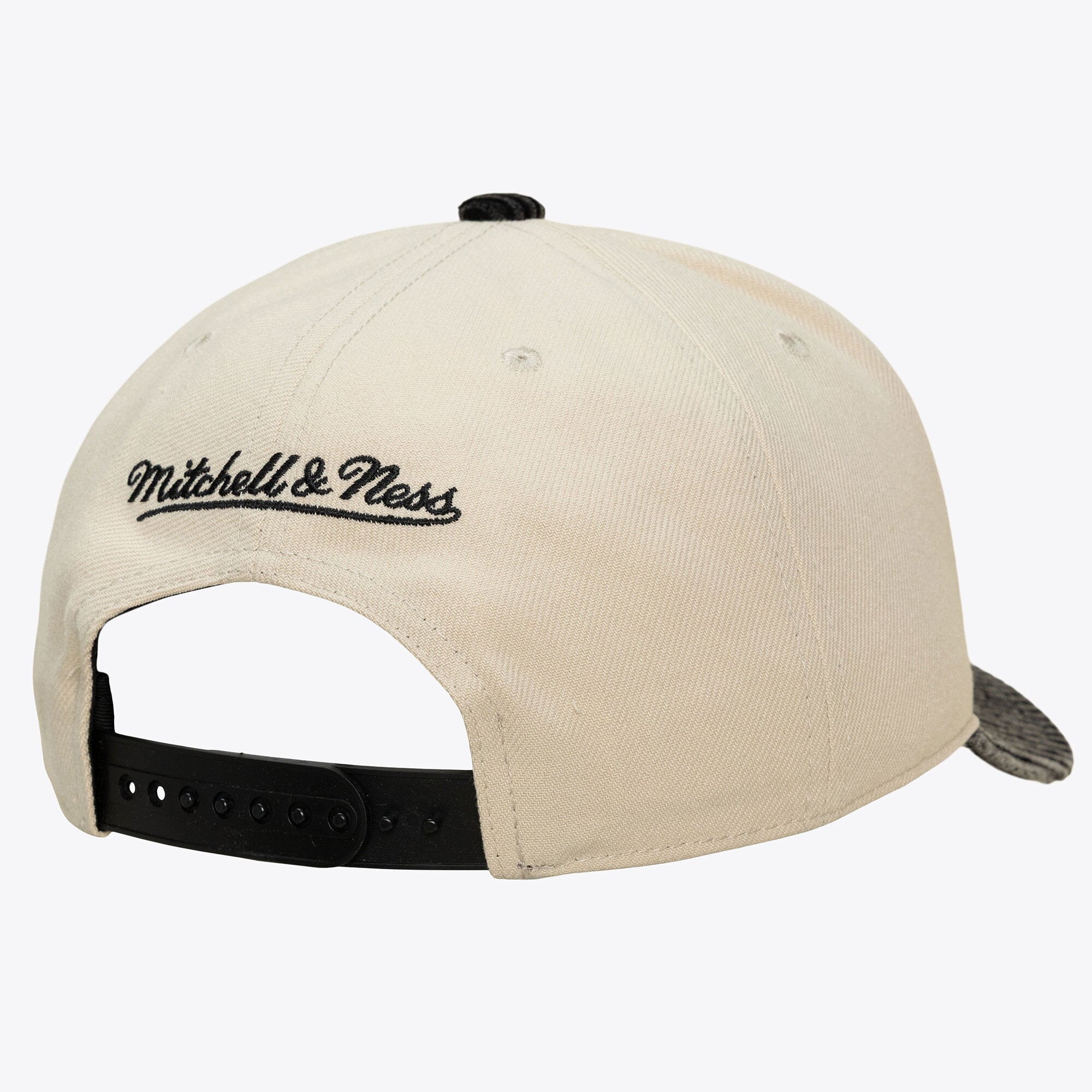 Men's Mitchell & Ness Cream/Black San Antonio Spurs Washed Corduroy Pro Crown Snapback Hat