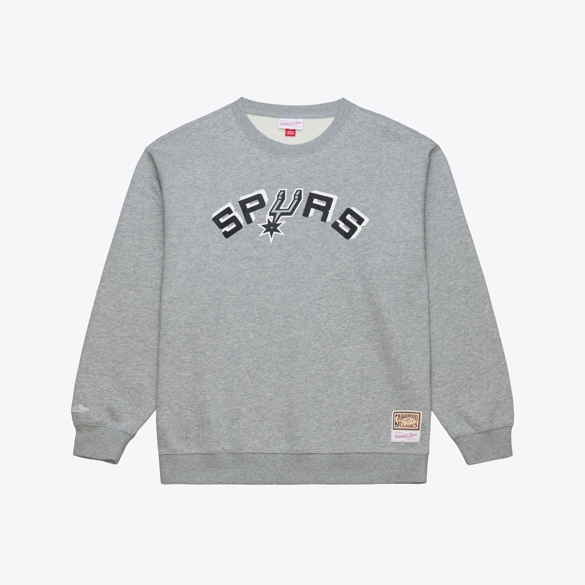 Men's Mitchell & Ness Heather Gray San Antonio Spurs Walk-Off Fleece Sweatshirt