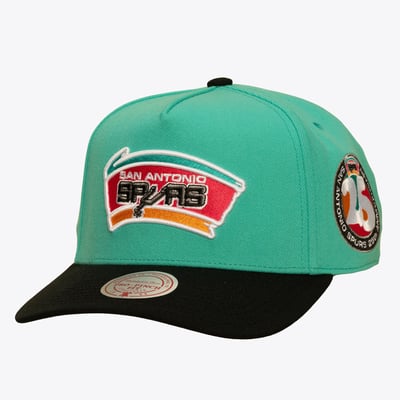 San Antonio Spurs Mitchell & Ness In the City Pro Pinch Snapback Hat - Teal/Black