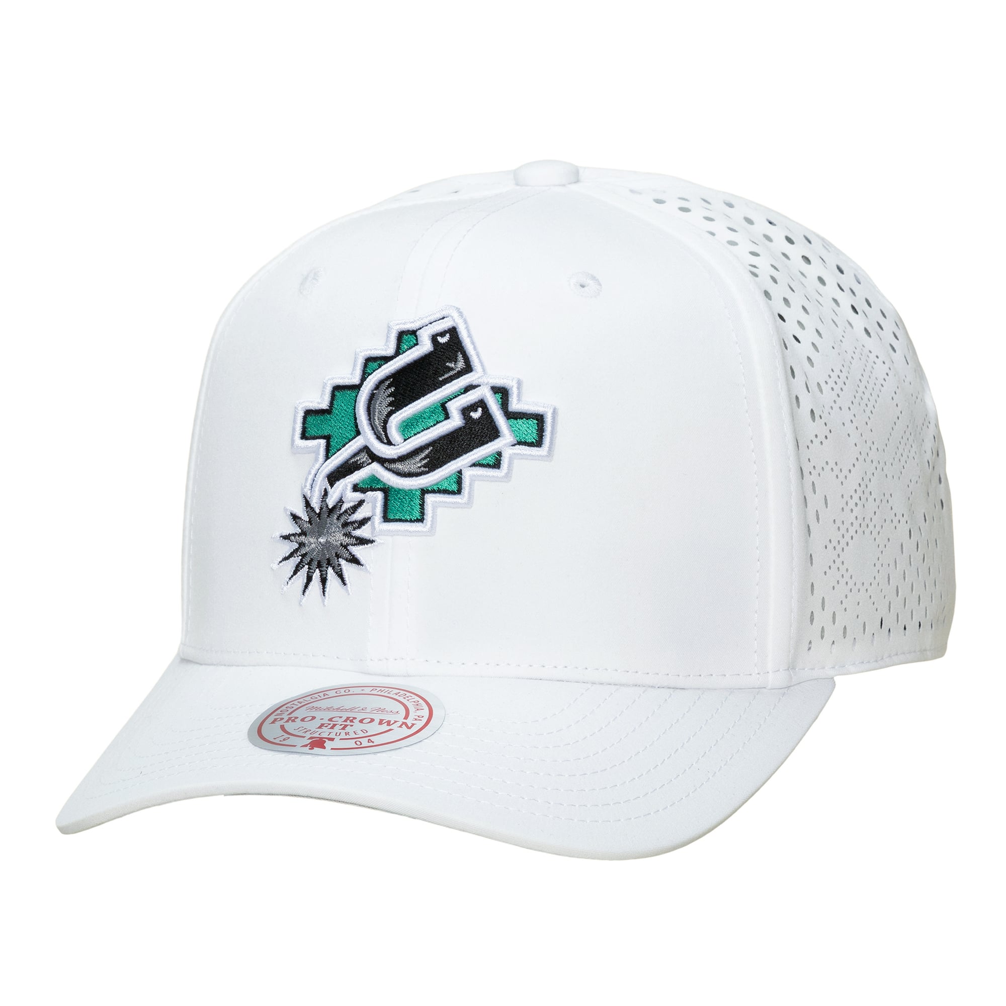 Men's Mitchell & Ness White San Antonio Spurs Perfect Lightweight Pro Crown Adjustable Hat
