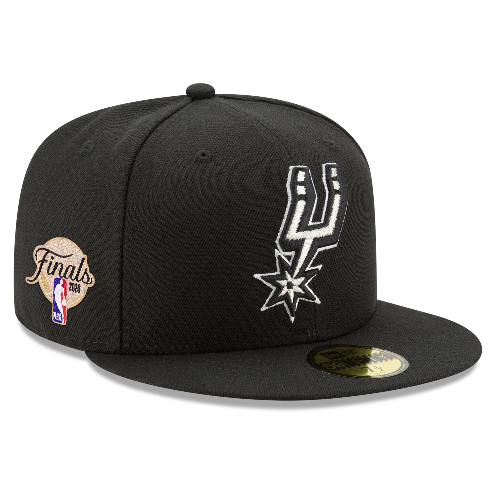 Men's San Antonio Spurs New Era Black 2026 NBA Finals Side Patch 59FIFTY Fitted Hat