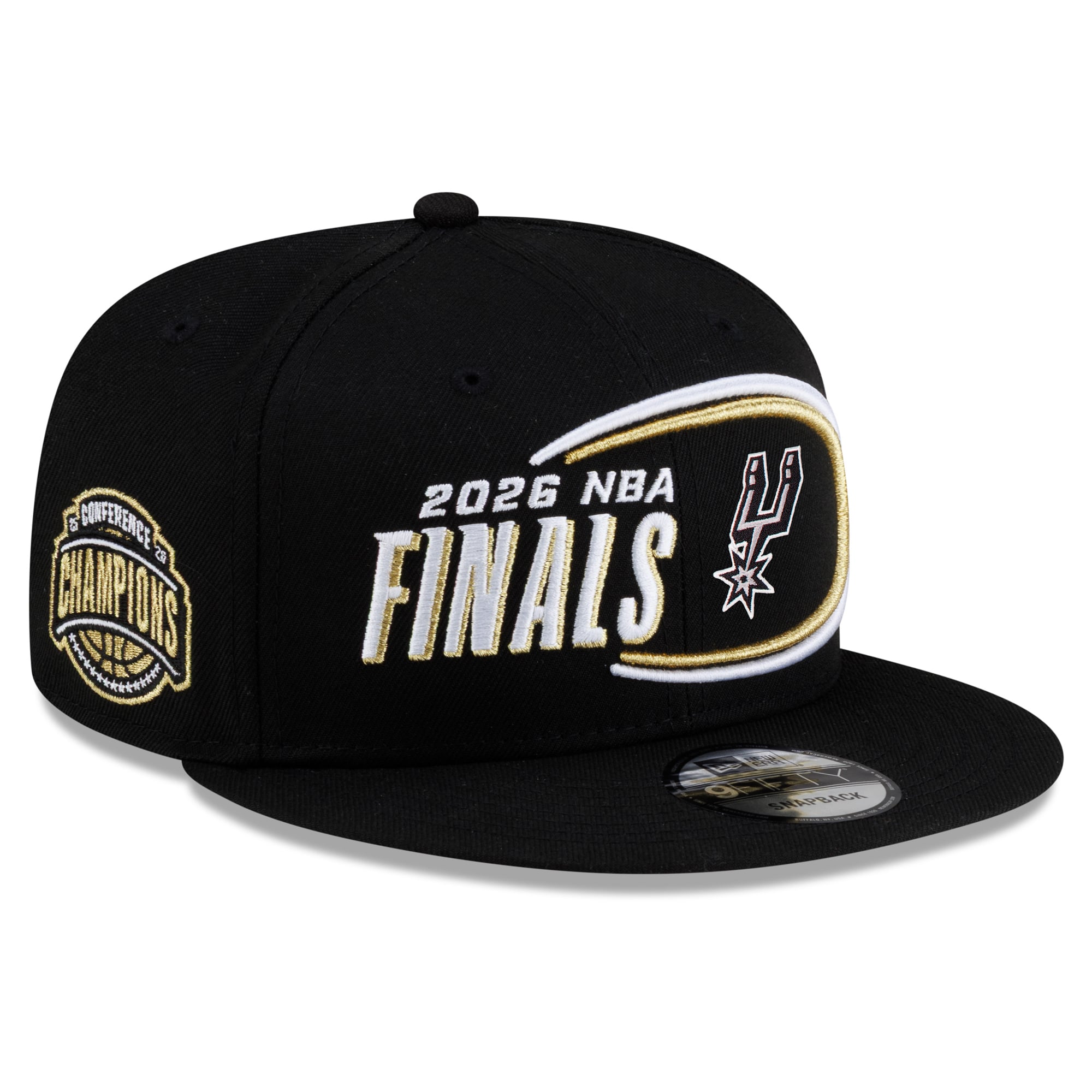 Men's San Antonio Spurs New Era Black 2026 Western Conference Champions Locker Room 9FIFTY Snapback Hat