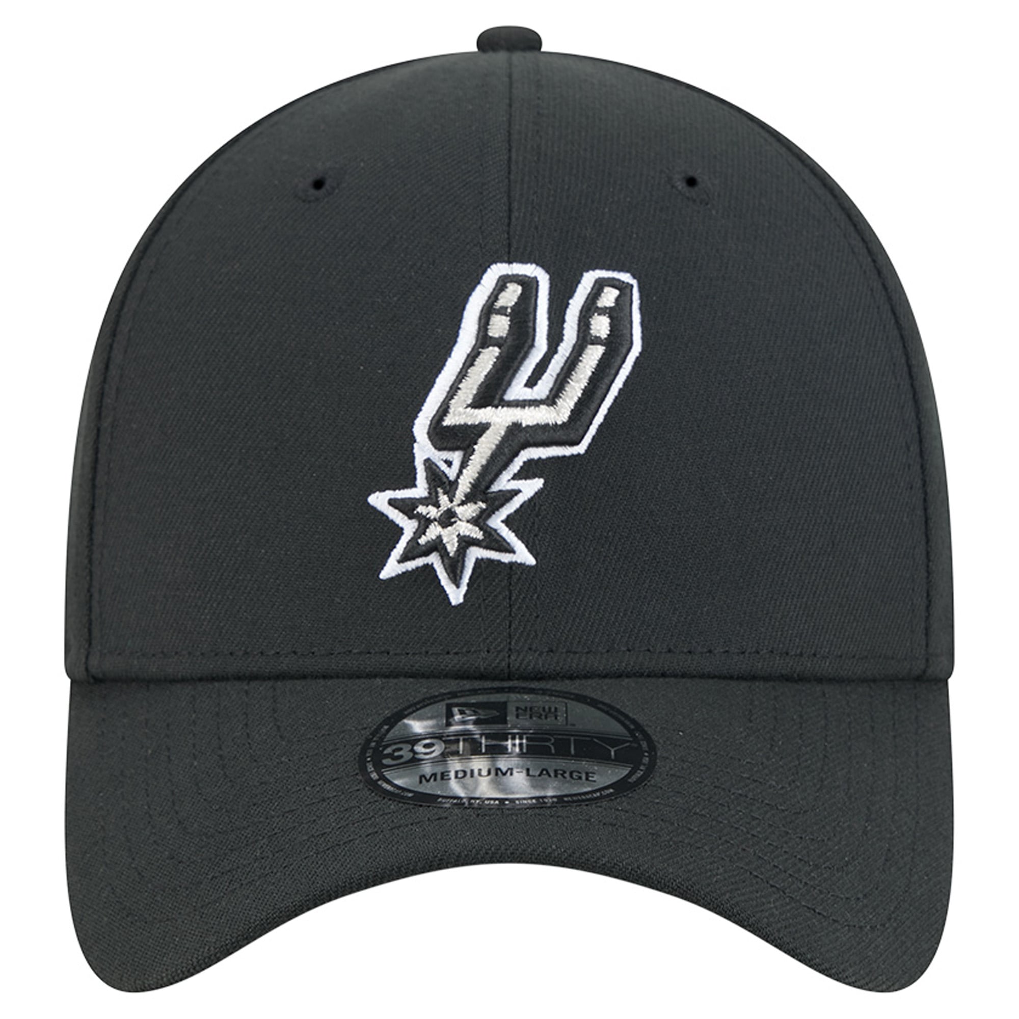 Men's New Era Black San Antonio Spurs 39THIRTY Flex Hat
