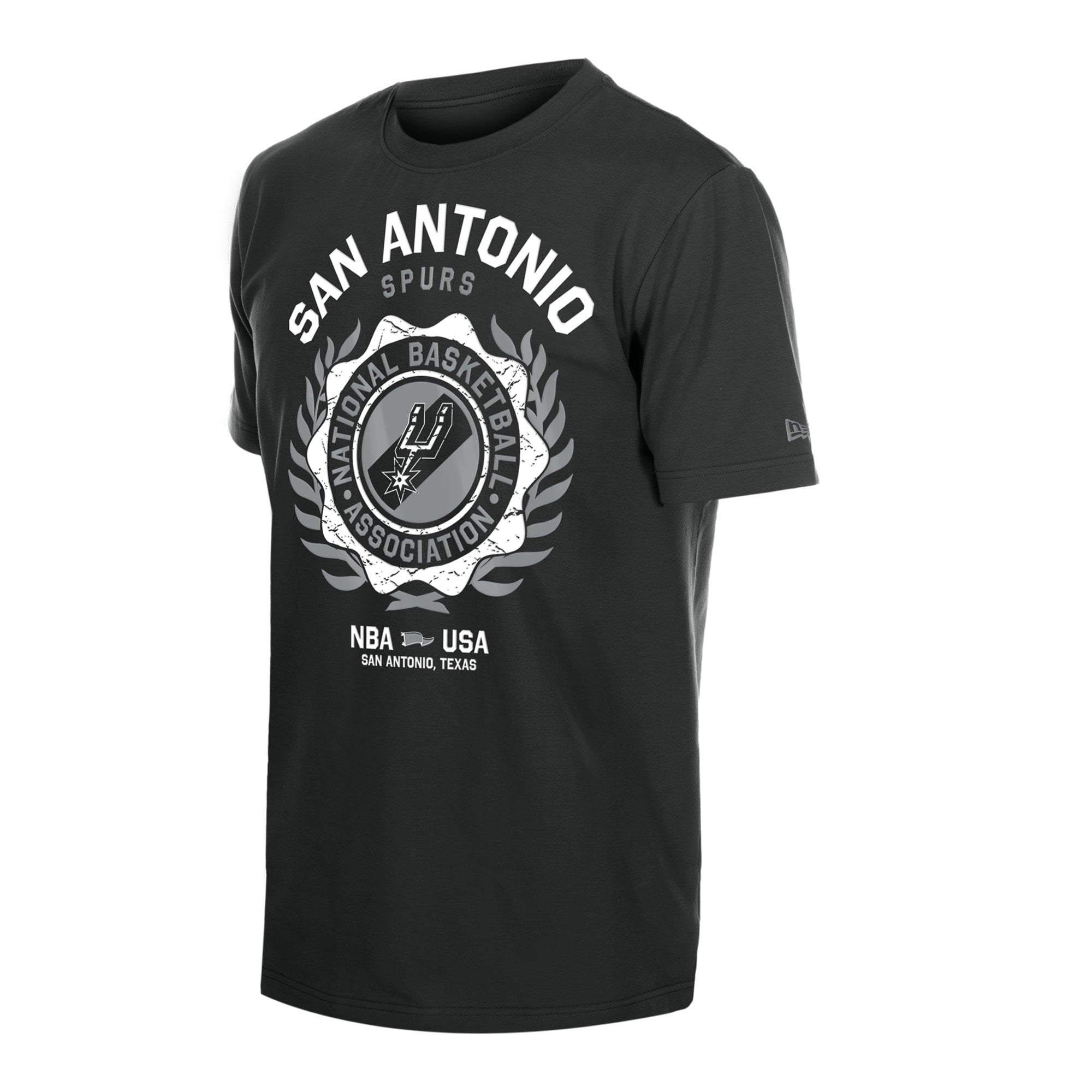 T-shirt floqué New Era noir San Antonio Spurs Laurel Crest pour homme
