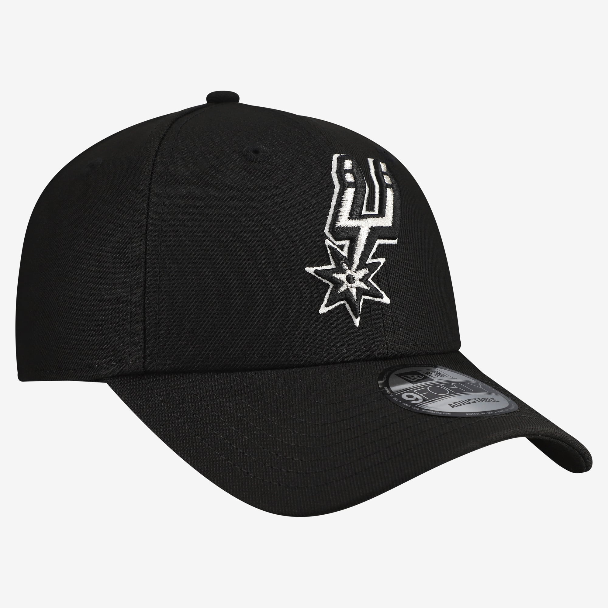 Men's New Era Black San Antonio Spurs Team 9FORTY Adjustable Hat