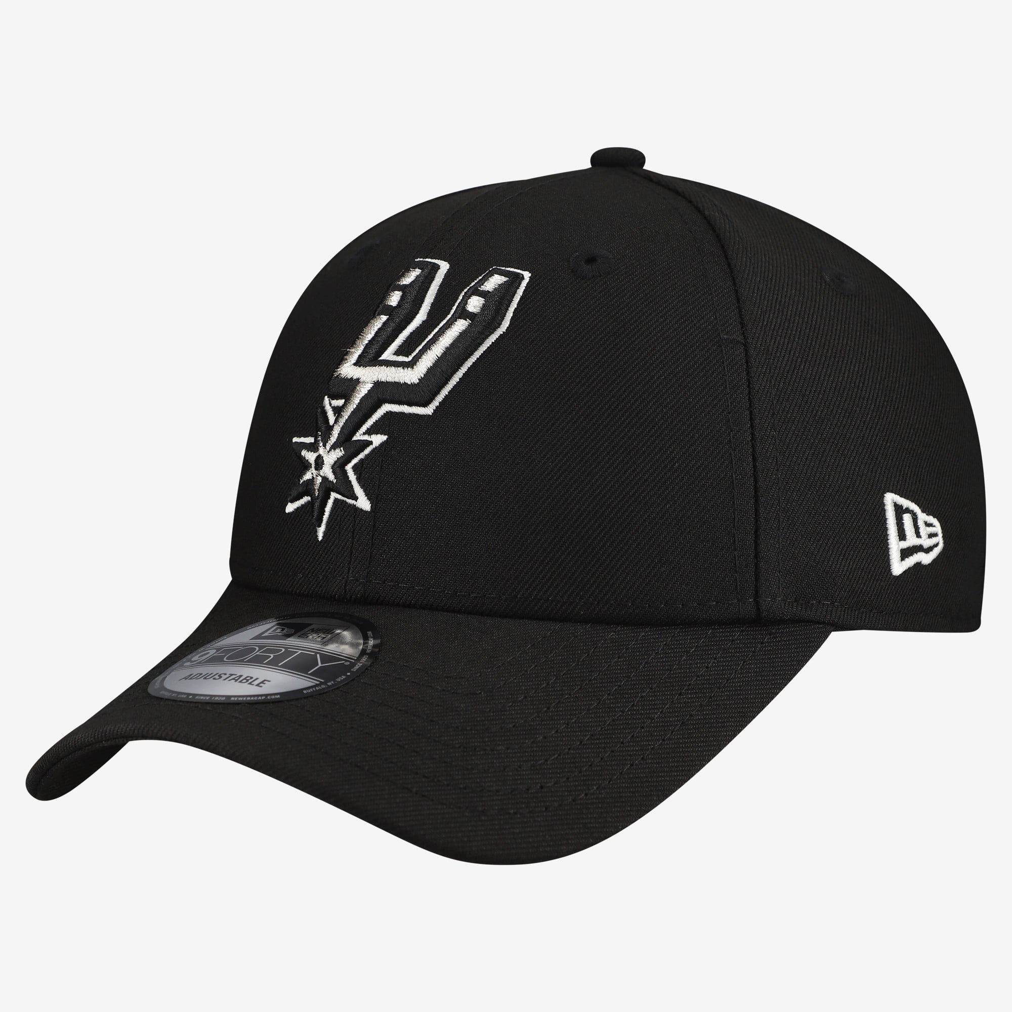 Men's New Era  Black San Antonio Spurs Team 9FORTY Adjustable Hat