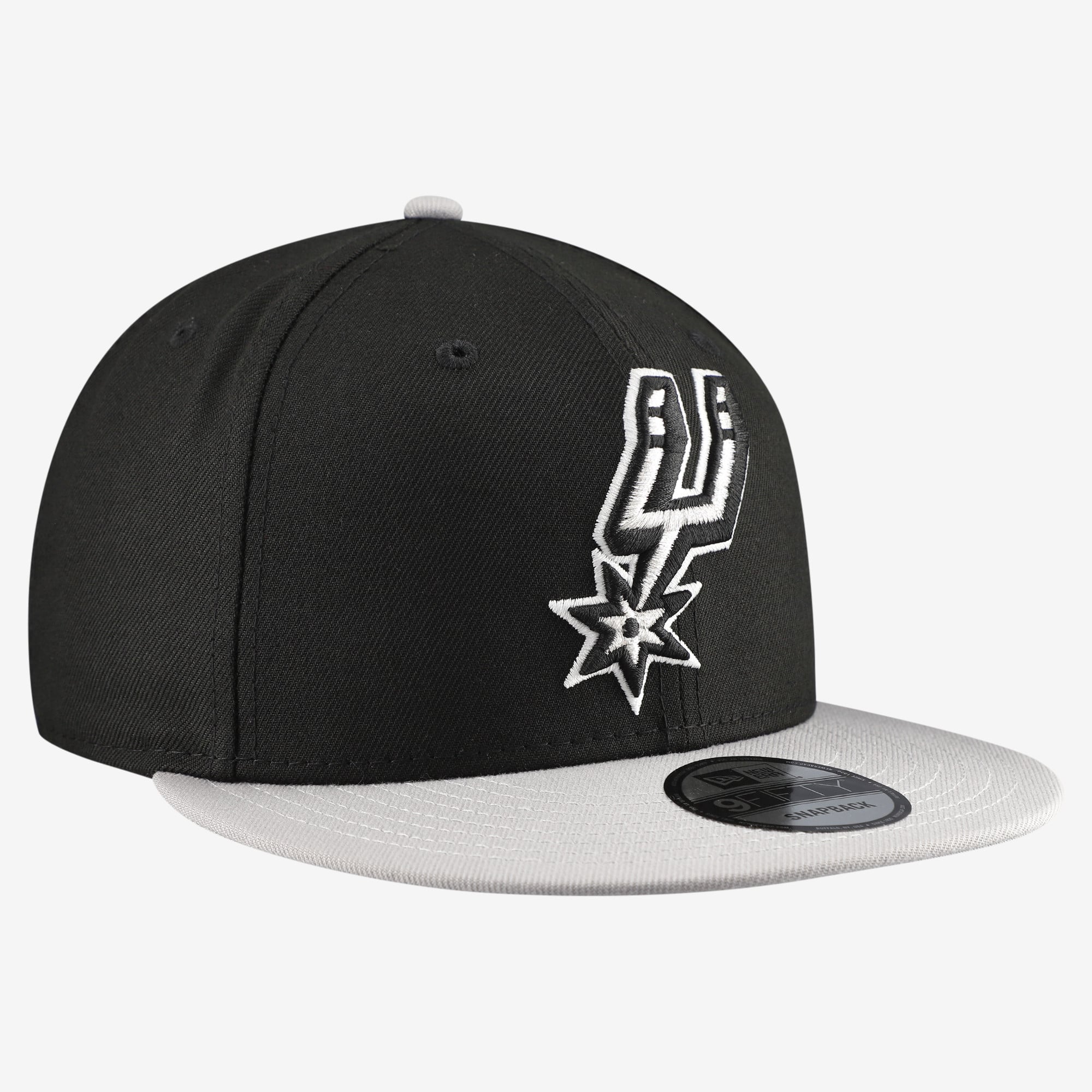 Men's New Era  Black San Antonio Spurs Two-Tone 9FIFTY Snapback Hat