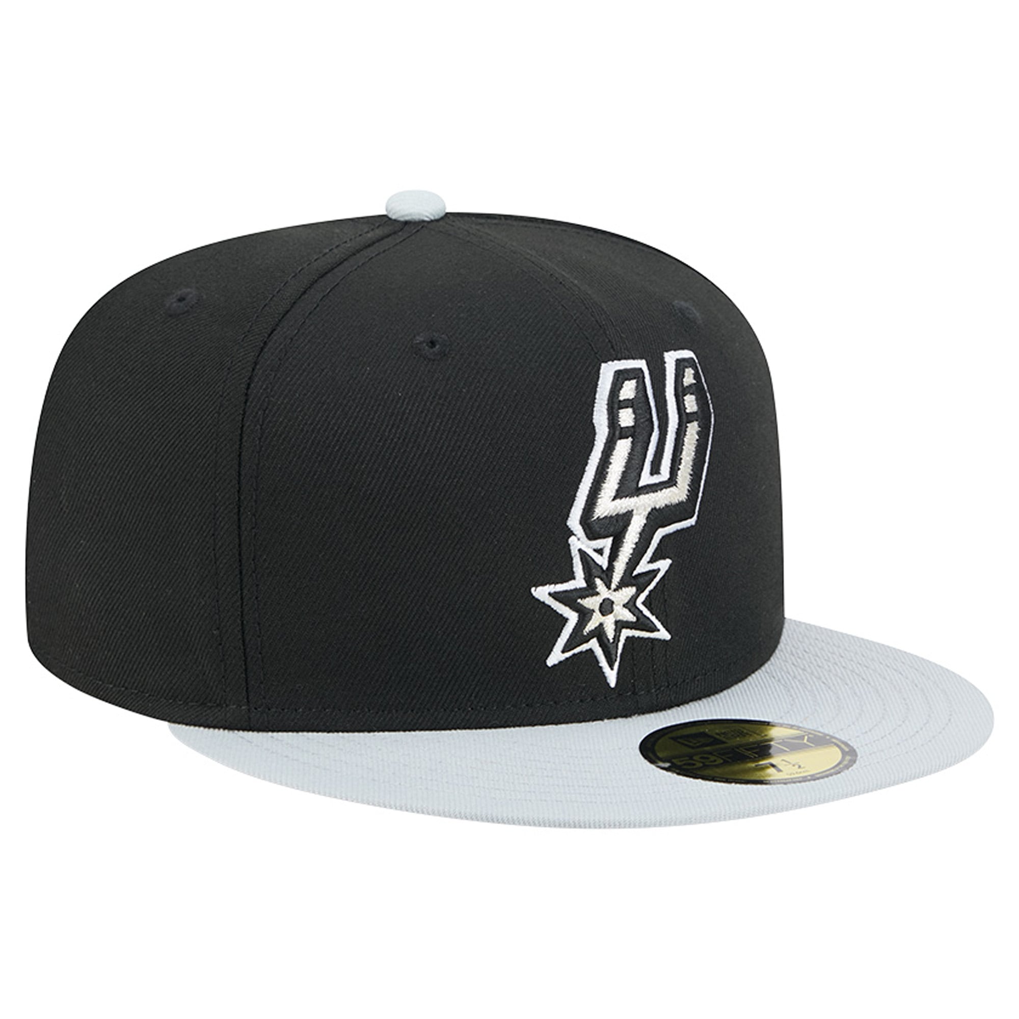 Men's New Era Black/Silver San Antonio Spurs 2-Tone 59FIFTY Fitted Hat
