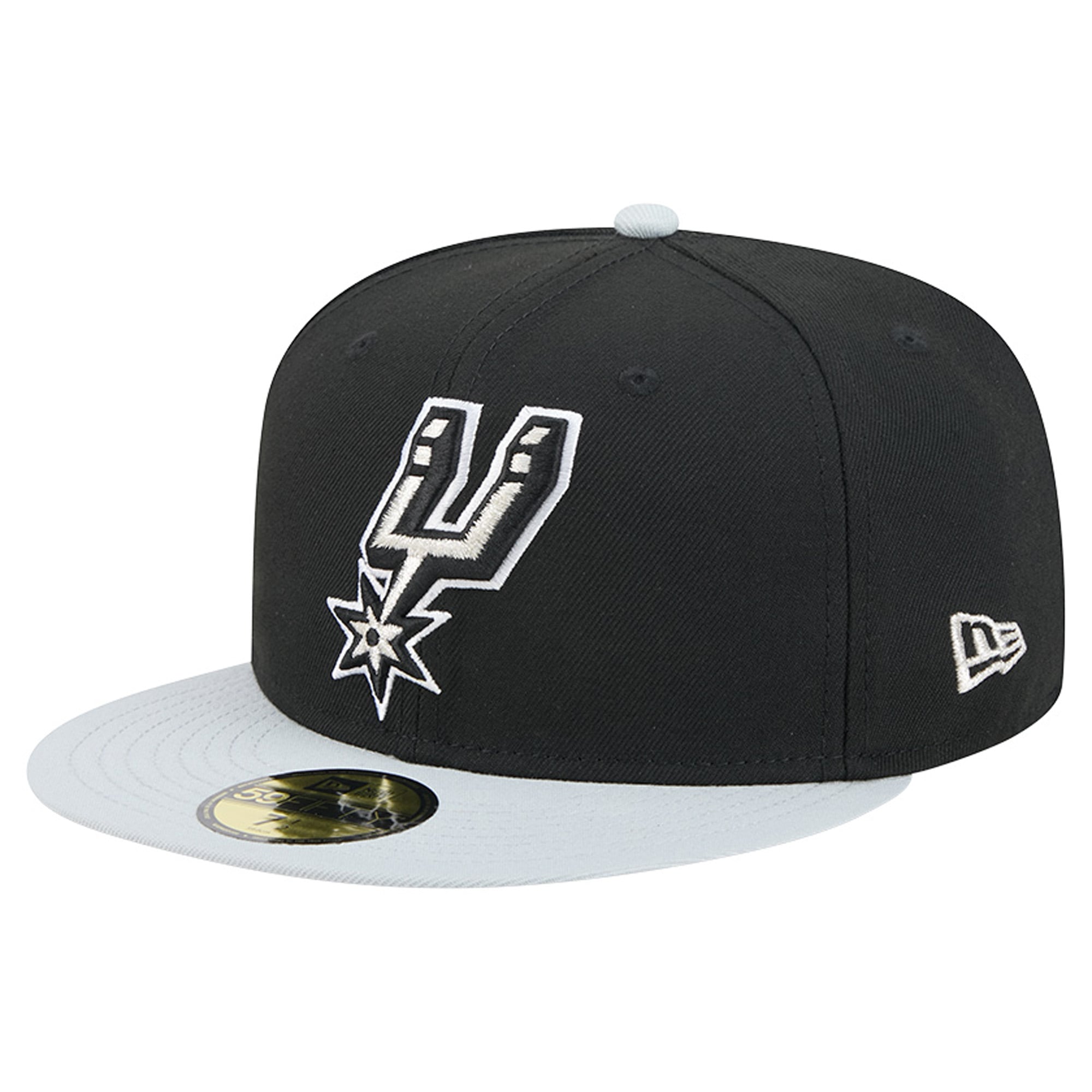 Men's San Antonio Spurs New Era Black/Silver 2-Tone 59FIFTY Fitted Hat