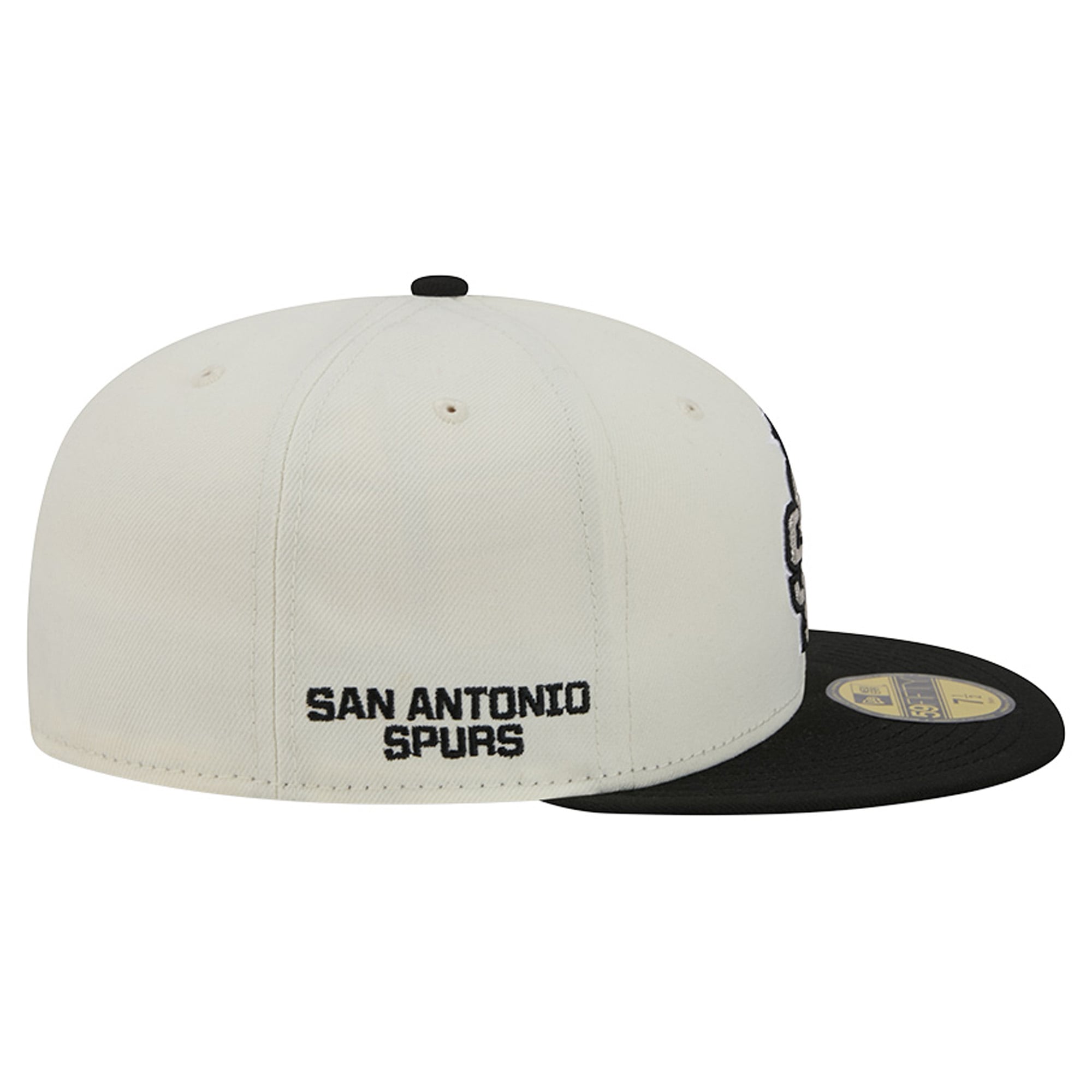 Men's New Era Cream/Black San Antonio Spurs Deceptor 59FIFTY Fitted Hat