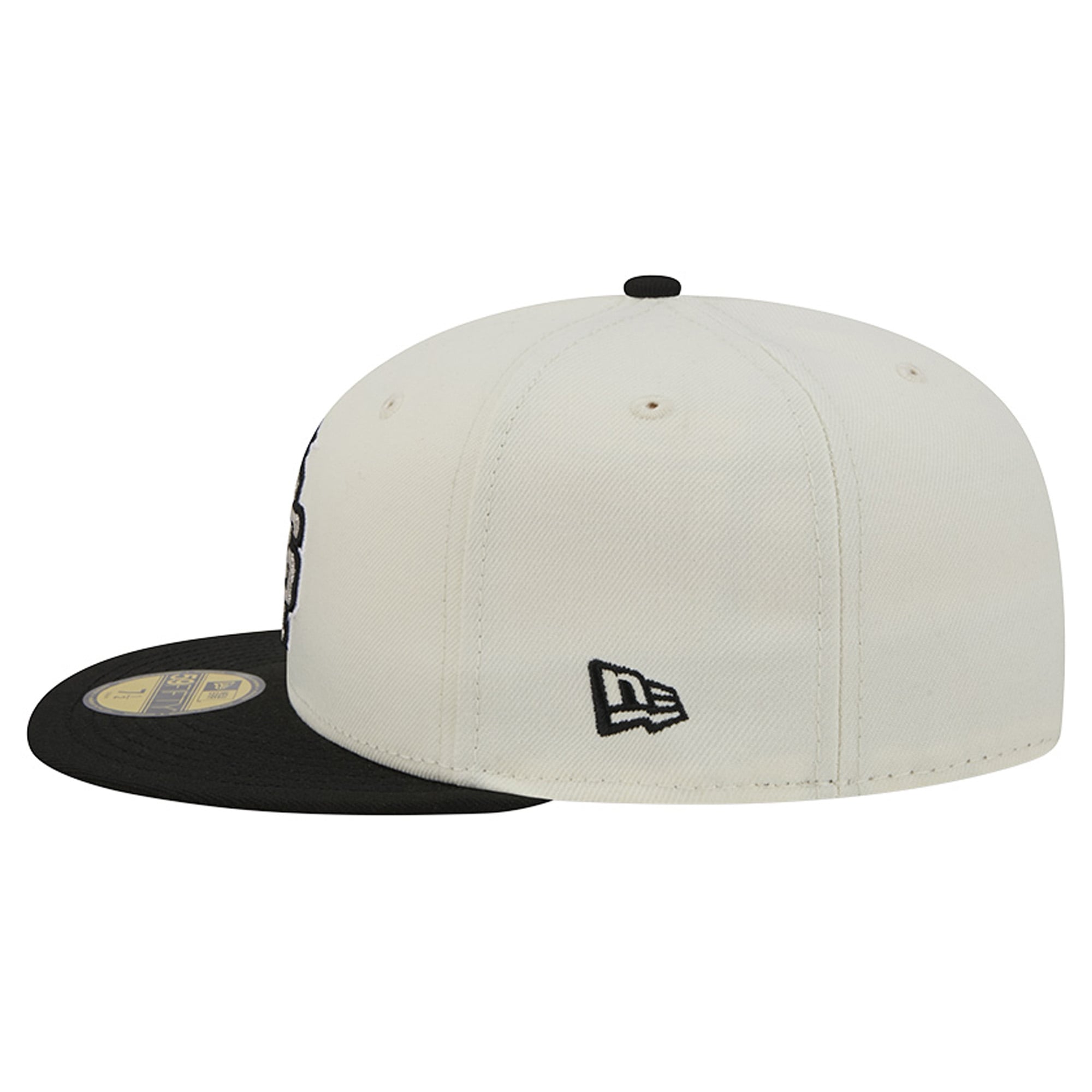 Men's New Era Cream/Black San Antonio Spurs Deceptor 59FIFTY Fitted Hat