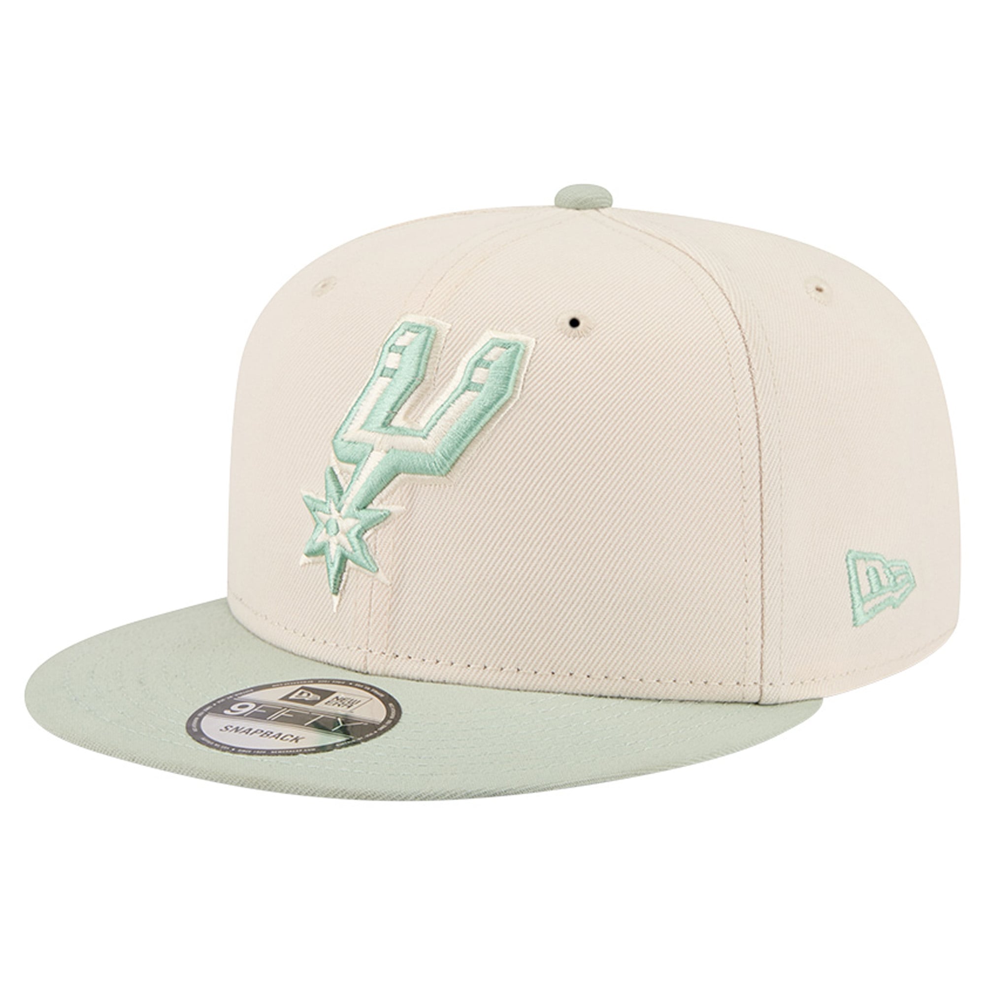 Casquette snapback New Era 9FIFTY pour homme, coloris crème/vert clair, San Antonio Spurs
