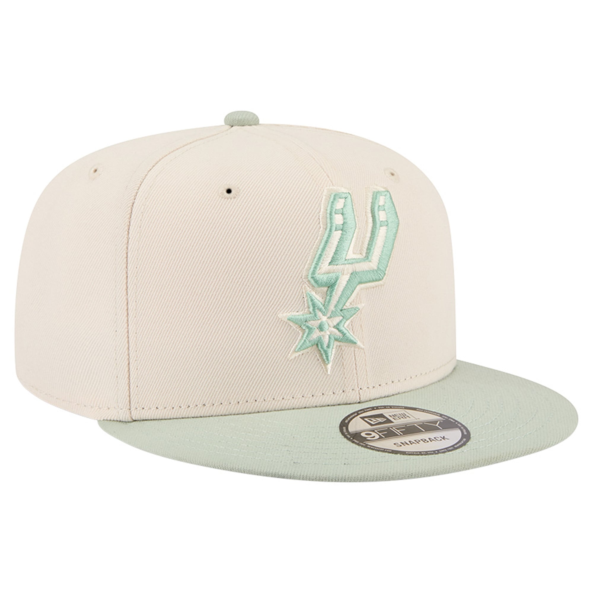 Casquette snapback New Era 9FIFTY pour homme, coloris crème/vert clair, San Antonio Spurs