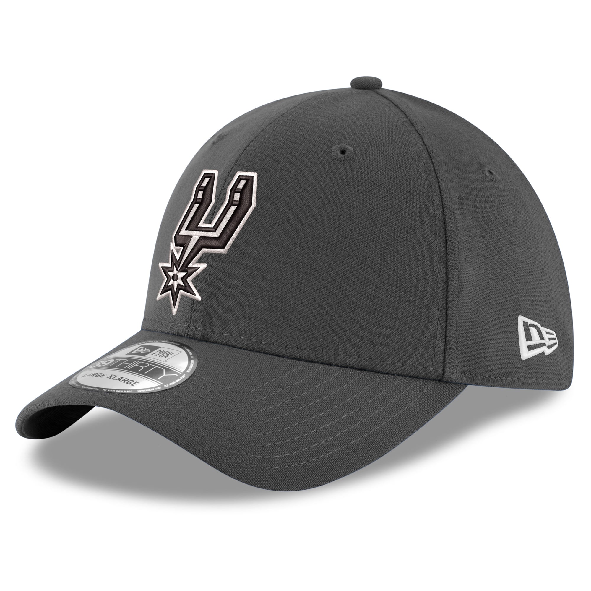 Men's New Era Graphite San Antonio Spurs 39THIRTY Flex Hat